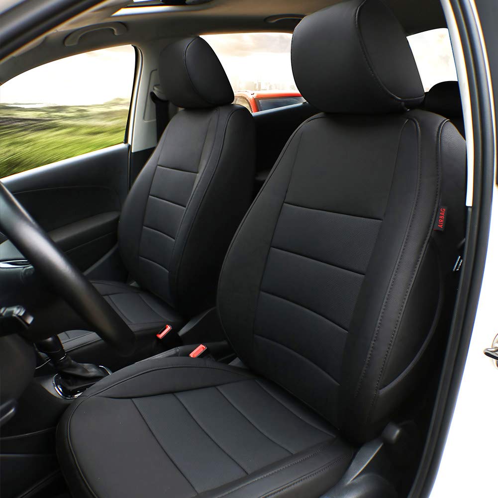 Premium EKR Custom Fit Full Set Leatherette Car Seat Covers for Ford Explorer ST/Platinum/King Ranch 2020-2024 & Active/ST-Line/Platinum/ST 2025 - 6 Seats Three Row Protection (Black) | Perfect for Family Road Trips, Off-Road Adventures & Daily Commuting