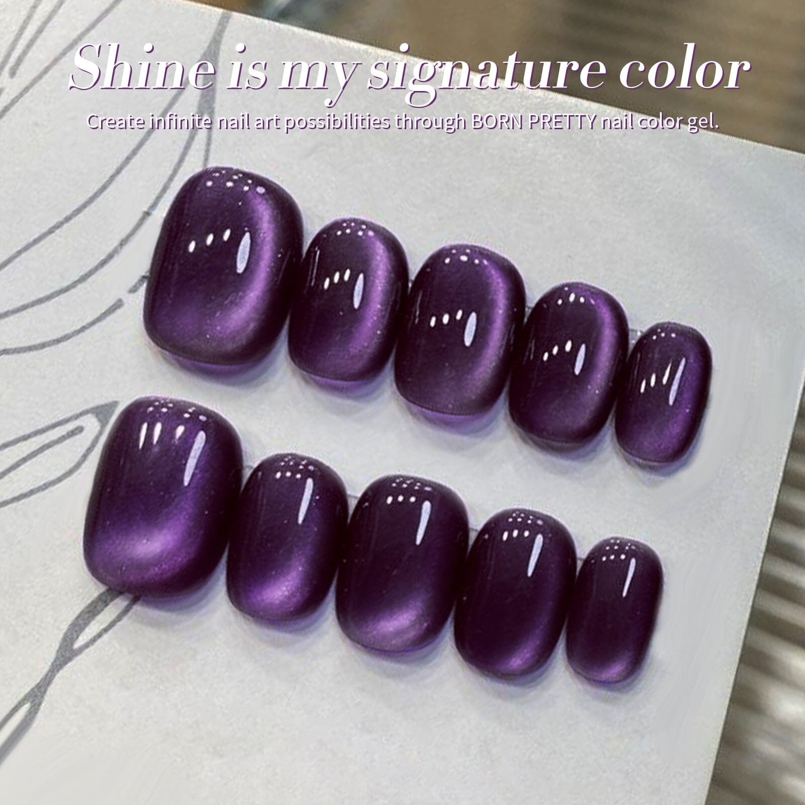 Purple Water Light Cat Magnetic Gel Nail Polish - 15ml AW04 - Long Lasting UV LED Soak Off Nail Art for Home & Salon Manicure