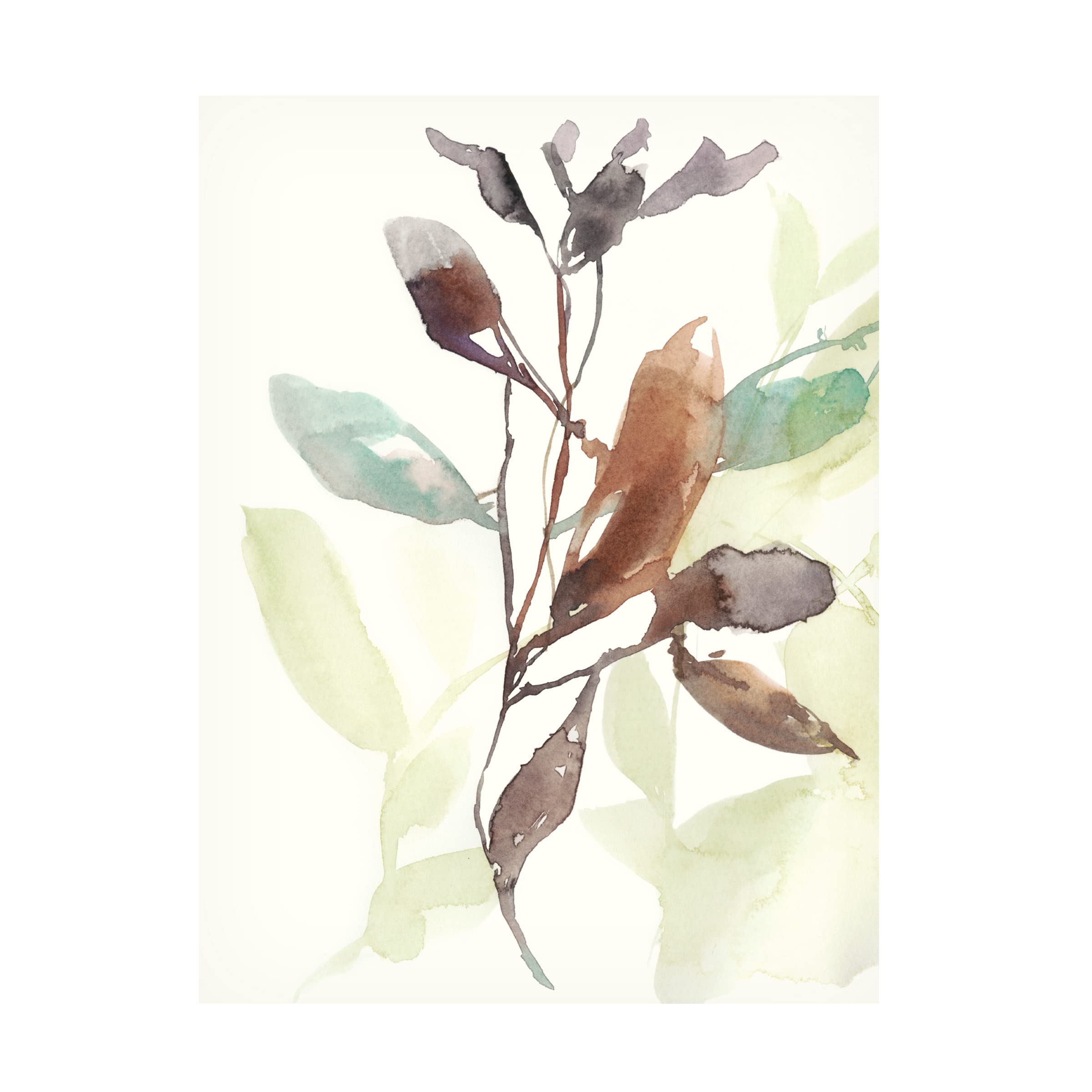 Jennifer Goldberger 'Rusty Sienna Leaves I' Canvas Wall Art Print - Modern Nature Inspired Home Decor for Living Room, Bedroom & Office