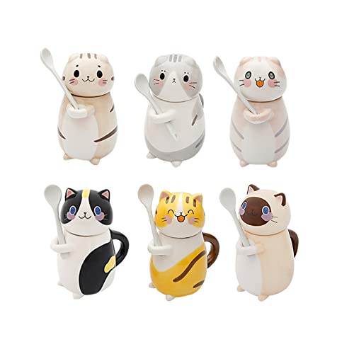 Floette Cute Cat Ceramic Coffee Mug - 12oz Novelty Cat Lover Gift for Home, Office & Tea Time - Perfect for Cat Owners & Coffee Enthusiasts (A08)
