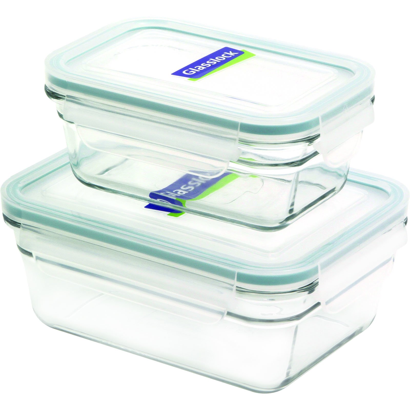 Glasslock 11340 4-Piece Rectangle Glass Food Storage Containers Set - Oven, Microwave & Freezer Safe - Perfect for Meal Prep, Leftovers & Baking