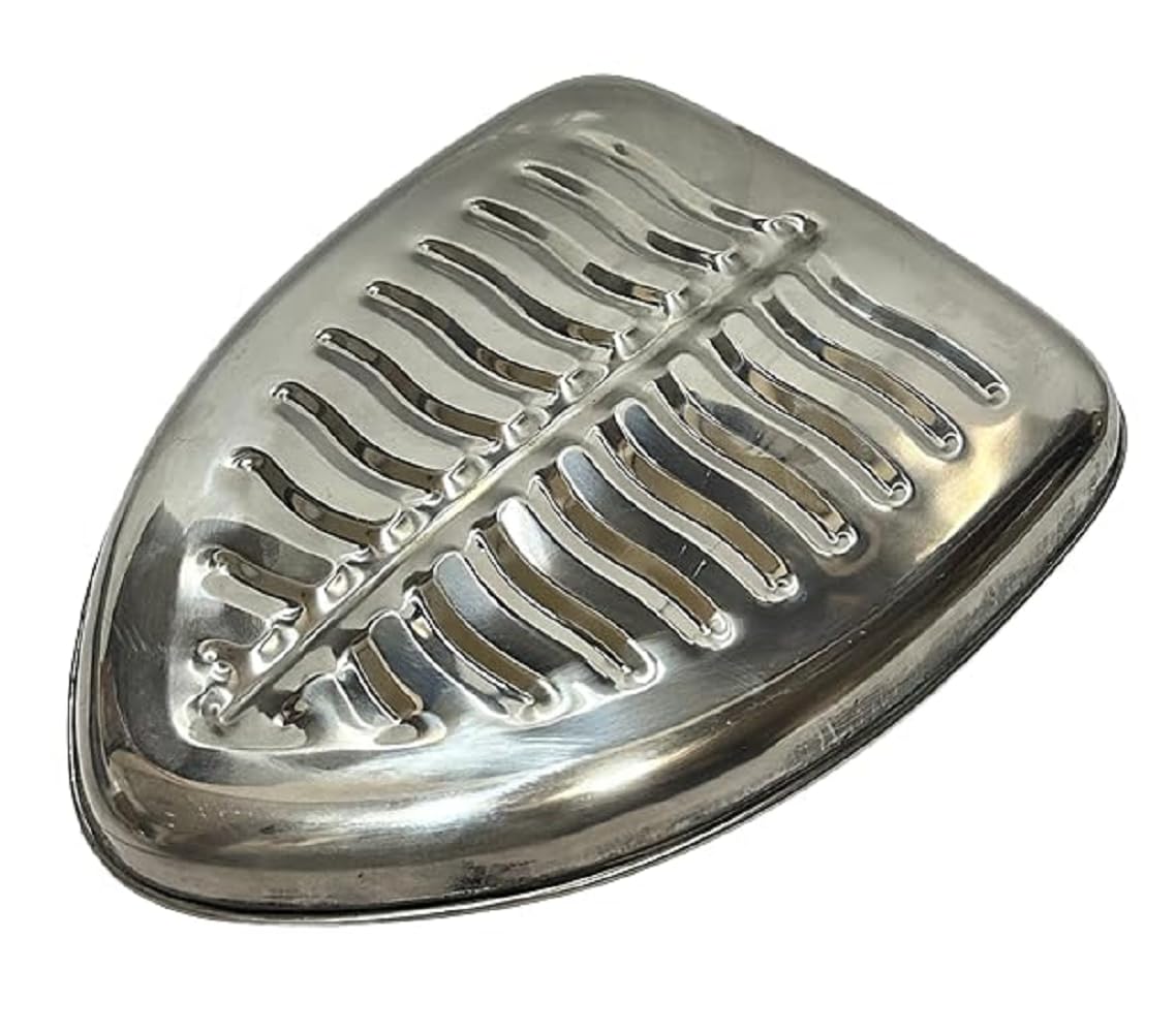 Dynore Stainless Steel Banana Leaf Shaped Snack Plate - 1 Piece Kids & Everyday Serving Dish for Fruits, Snacks, Parties, Picnics and Home Dining