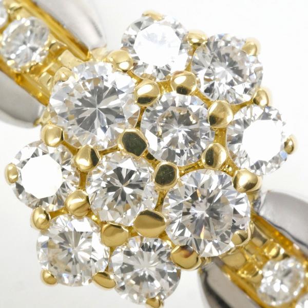 18K Yellow Gold and White Gold Diamond Ring for Women - Elegant Wedding, Engagement, Anniversary Jewelry Gift