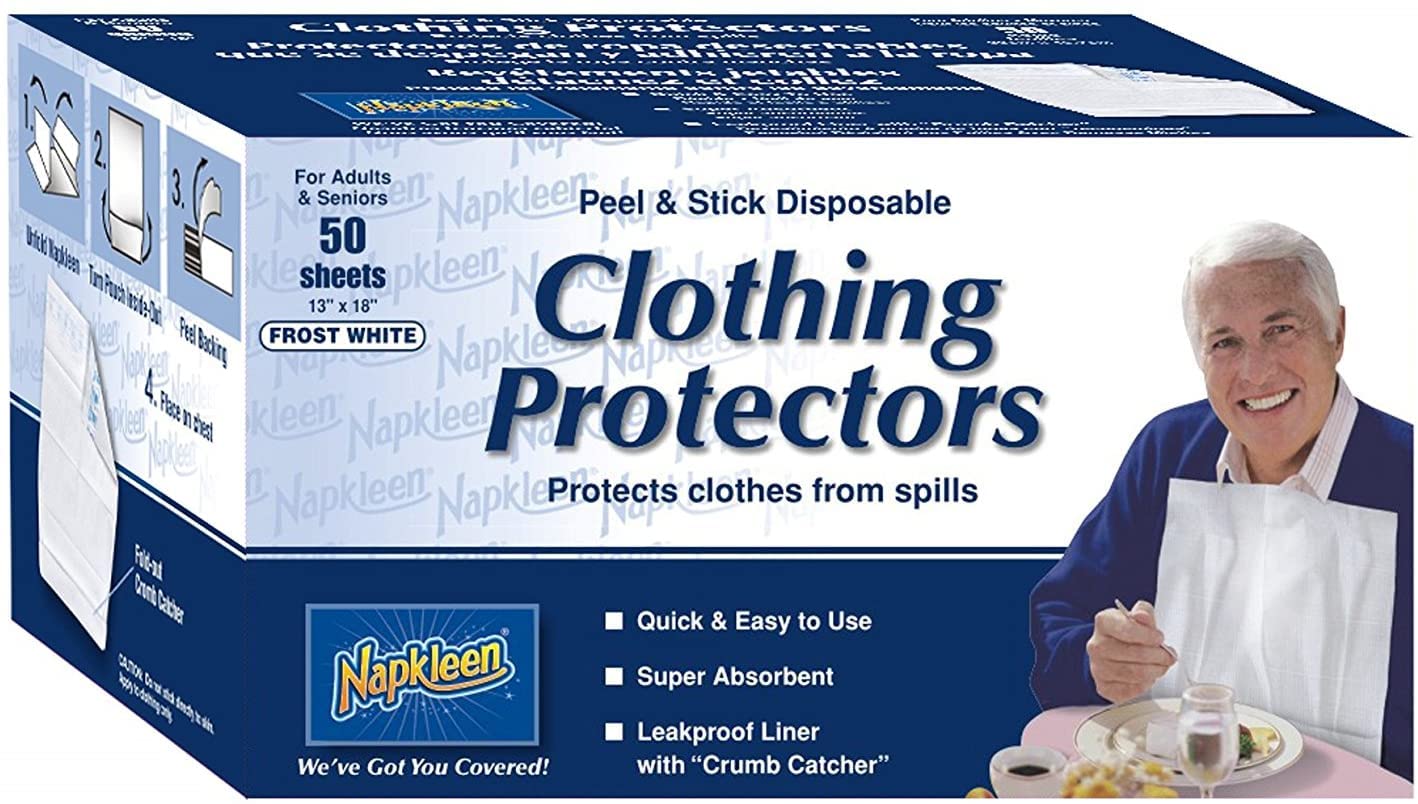 Disposable Clothing Protectors - Peel & Stick Adhesive Garment Shields - 600 Count (12 Packs of 50) - Perfect for Hair Salons, Tattoo Parlors & Medical Appointments