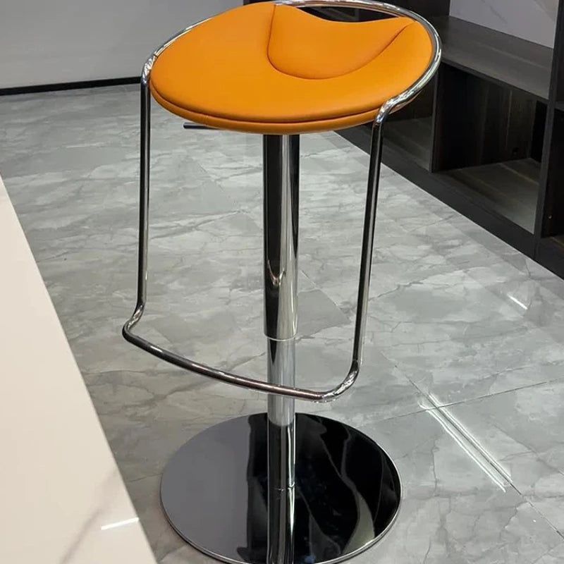 Premium Leather Kitchen Island Counter Stool - Modern Designer Bar Stool with Adjustable Height for Dining Room, Bar, and Breakfast Nook - Comfortable Seating for Home & Restaurant Use