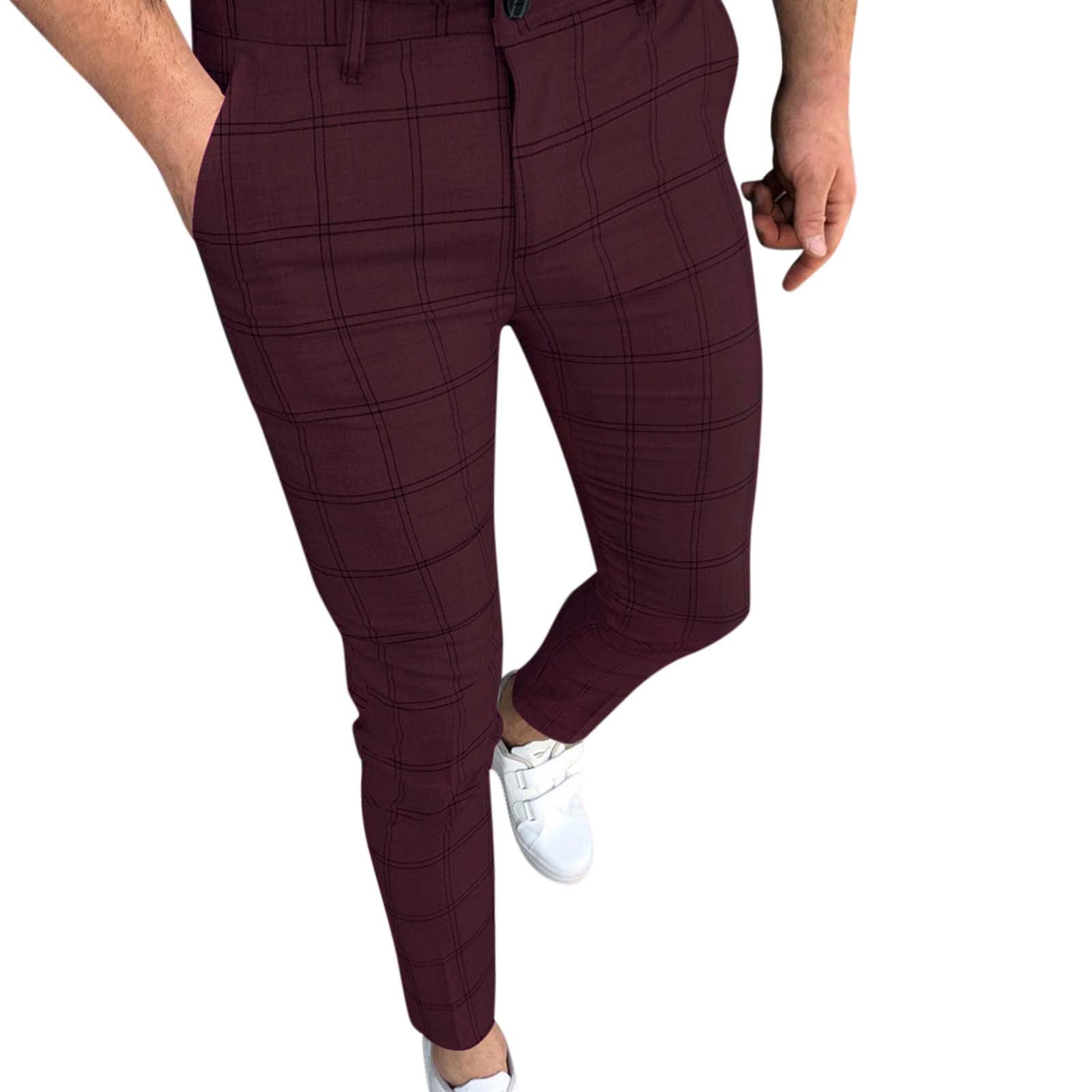 Slim Fit Men's Dress Pants - Skinny Office Work & Golf Trousers for Business Casual & Professional Wear
