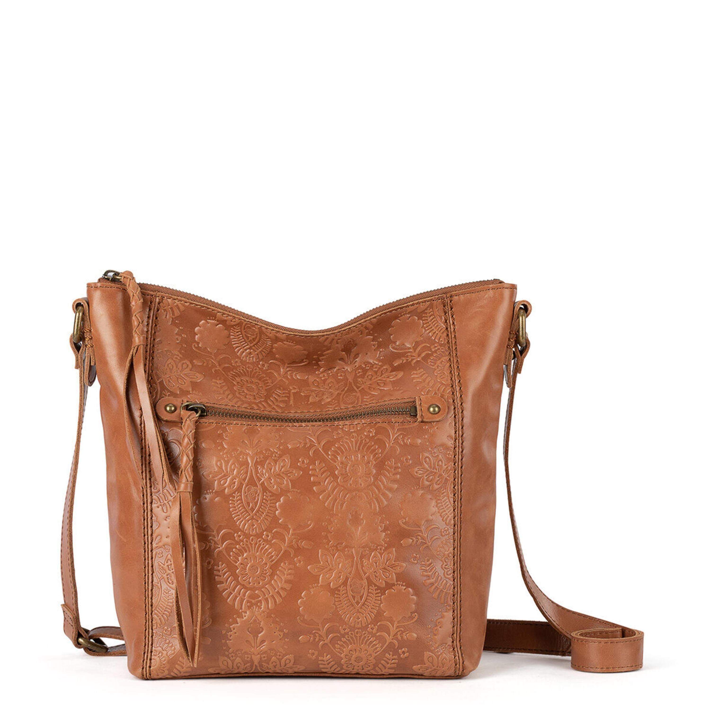 Leather - Tobacco Floral Embossed