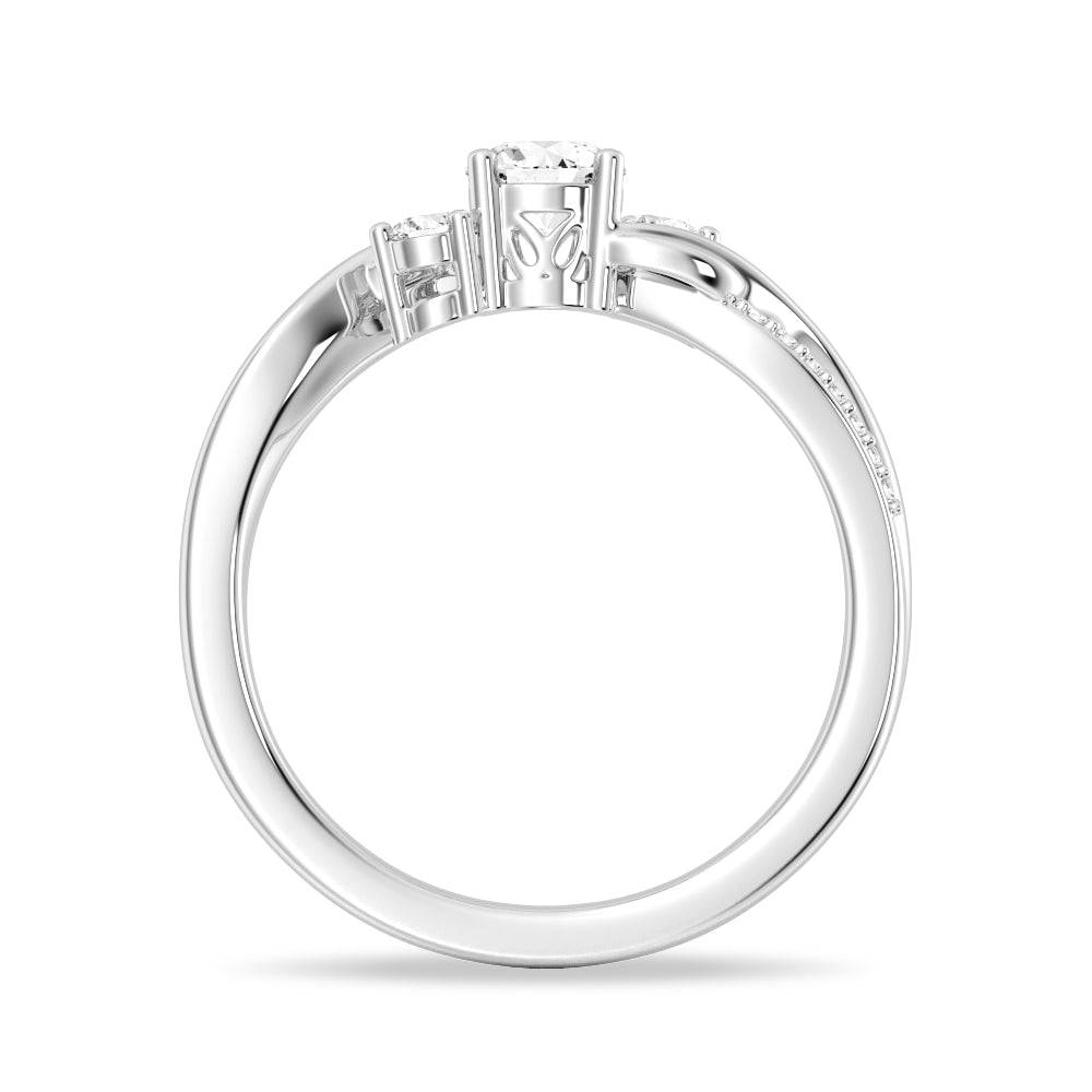 3 Stone Lab Grown Diamond Twisted Band Promise Ring - Ethical & Affordable Engagement Ring for Women, Perfect for Anniversaries, Proposals & Special Occasions