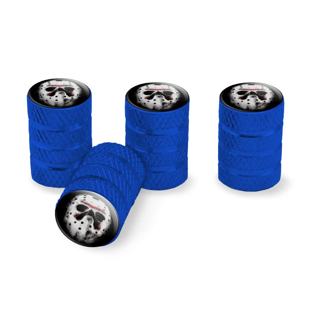 Friday The 13th Jason Mask Aluminum Valve Stem Caps - Horror Movie Themed Tire Accessories for Cars, Trucks & Motorcycles - Perfect for Halloween Decor & Horror Fans