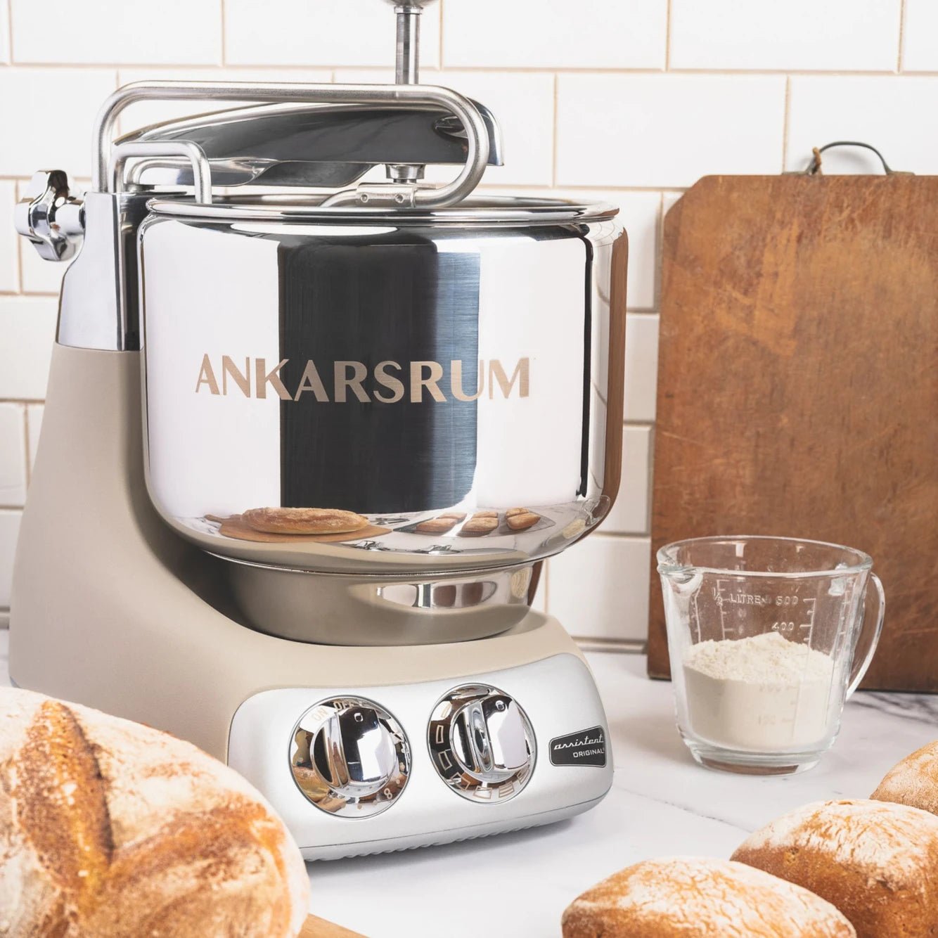 Ankarsrum AKM6230 Stand Mixer - Premium Kitchen Mixer with Powerful Motor, 7-Quart Capacity, Harmony Beige - Perfect for Baking, Dough Kneading, Whipping & Mixing - Ideal for Home Bakers & Professional Chefs