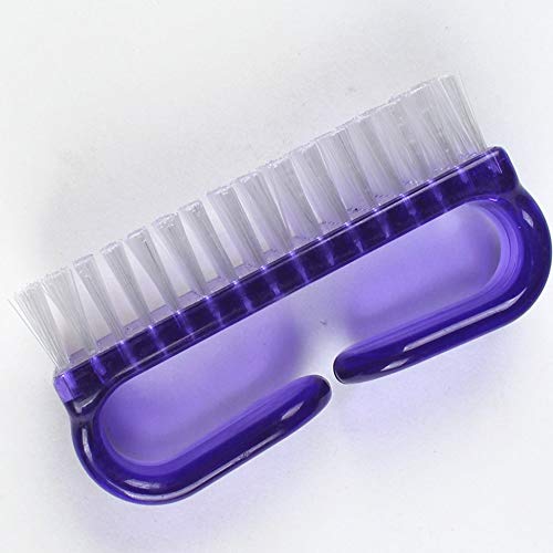 Professional Nail Cleaning Brush with Ergonomic Handle - Soft Bristle Toe & Fingernail Scrub Brush for Pedicure & Manicure - Perfect for Home Spa, Salon Care & Travel Hygiene (Purple)