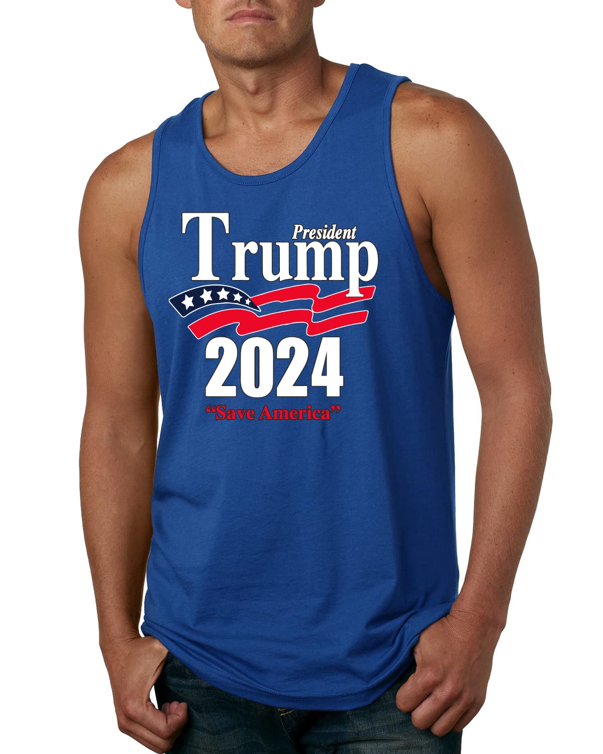 Wild Bobby Keep America Great | Trump 2020 Patriotic Men's Graphic Tank Top - Perfect for Political Rallies, Fourth of July & Conservative Events