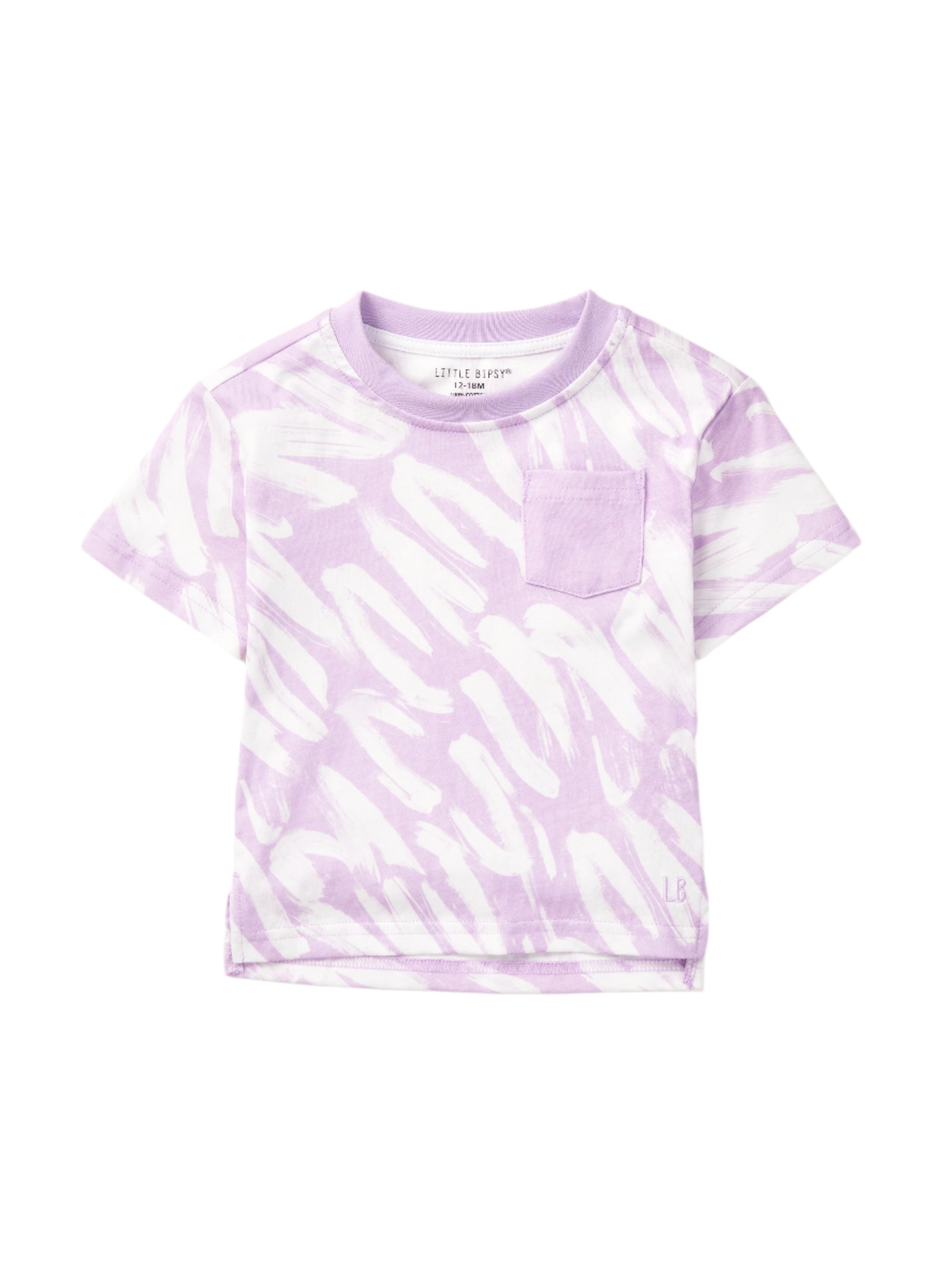 Brush Stroke Tee - Soft Lavender Cotton T-Shirt for Women | Casual & Artistic Graphic Tee for Everyday Wear, Outings & Gift Giving