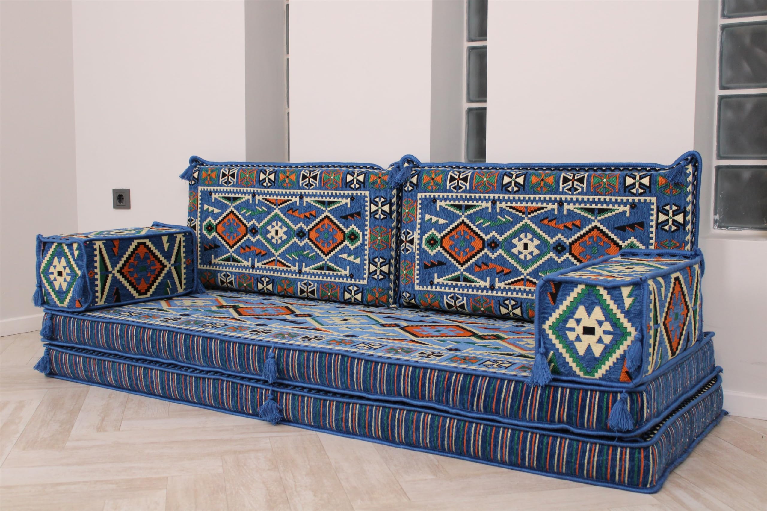 Comfortable Bench Cushions & Floor Seating Sofa - Arabic Majlis Sofa, Oriental Floor Cushions, Loveseat for Home Decor | Perfect for Living Room, Lounge, and Traditional Arabic Sitting Areas
