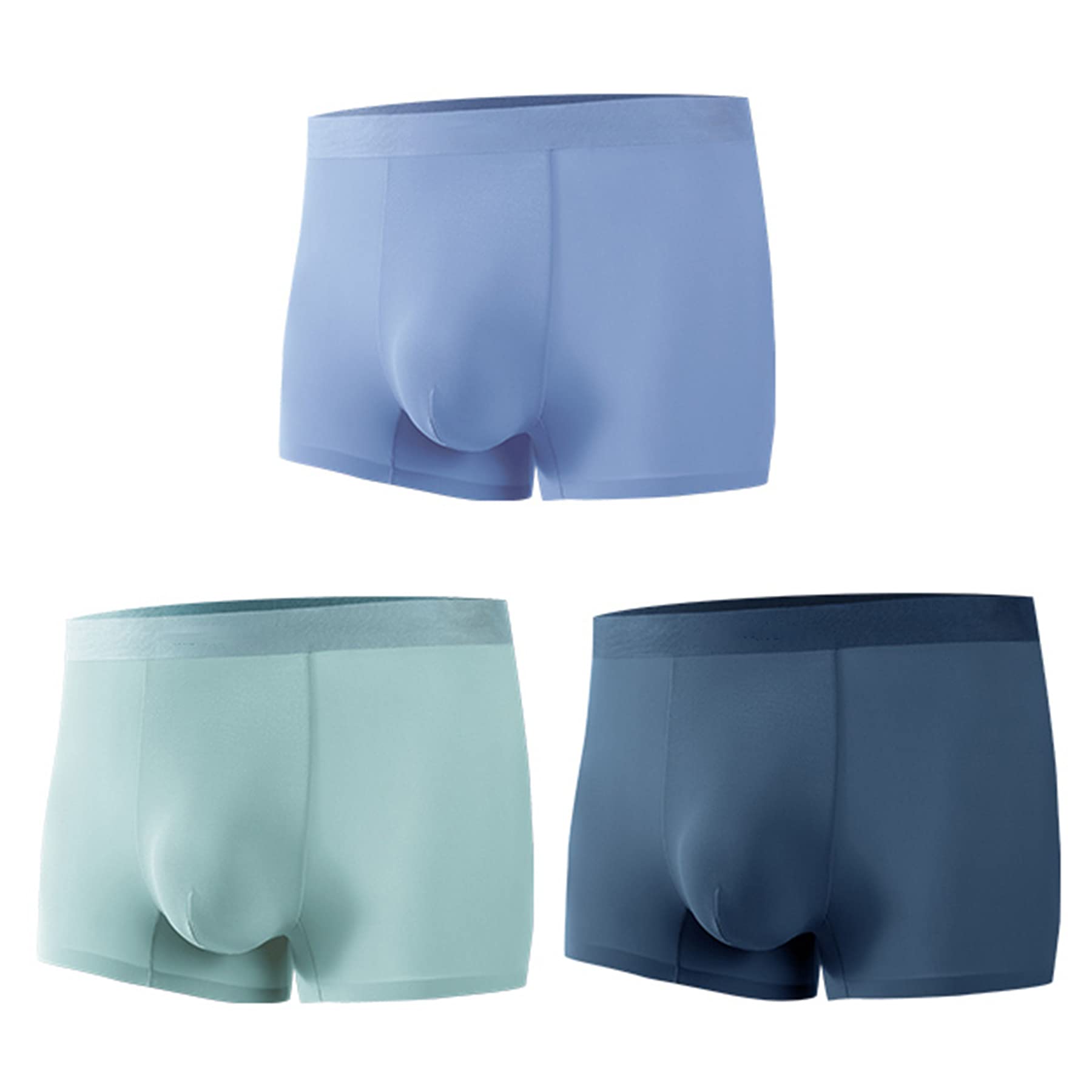 Premium Men's Ice Silk Boxer Shorts - Ultra Thin, Breathable & Seamless Underwear (3-Pack) - Perfect for Workout, Travel & Everyday Comfort