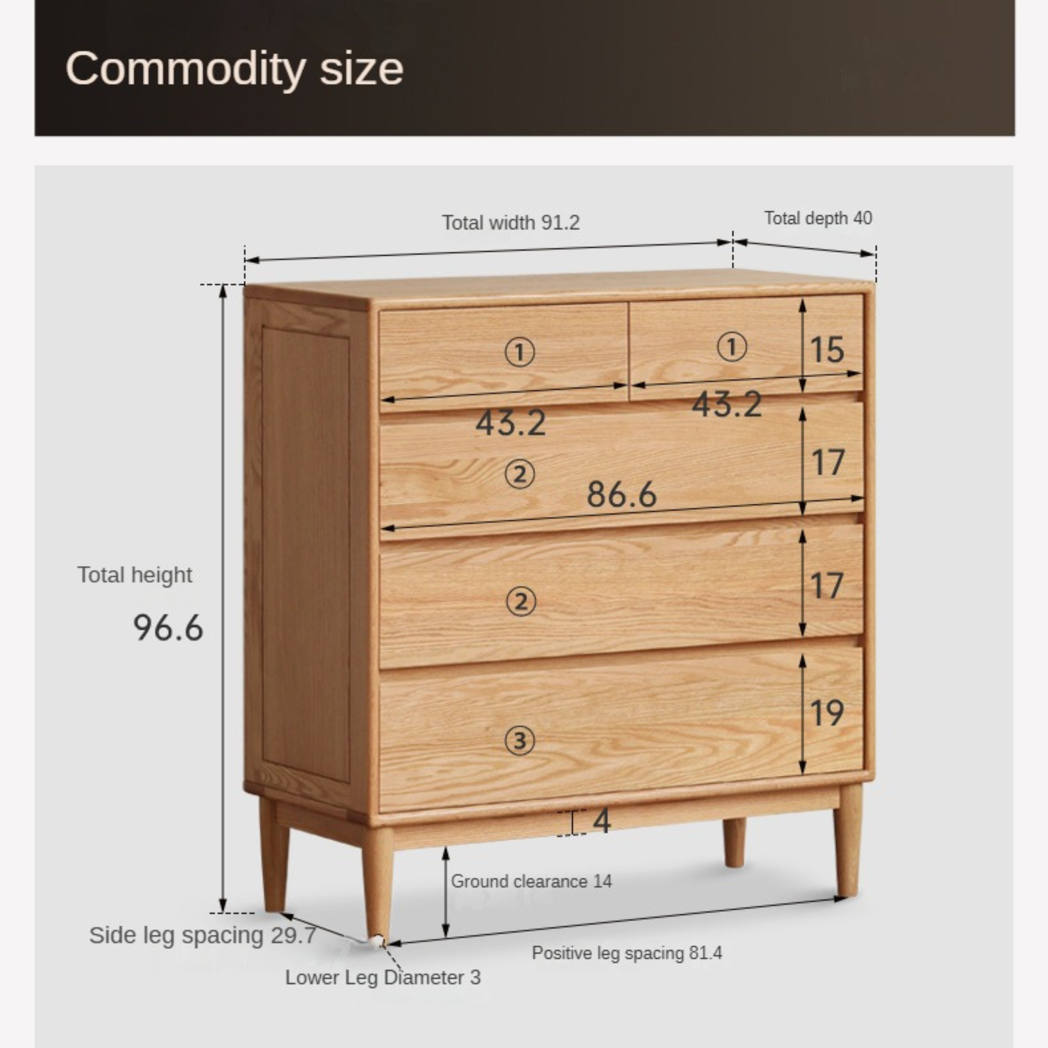 Oak Solid Wood Small Chest of Drawers - 3 Drawer Storage Organizer for Bedroom, Nursery, or Office | Compact Dresser for Clothes, Toys & Home Organization