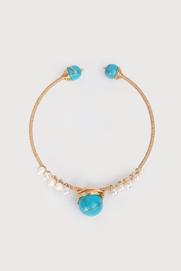 Elegant Turquoise Freshwater Pearl Cuff Bracelet for Women - Boho Chic Jewelry for Parties, Weddings & Everyday Wear