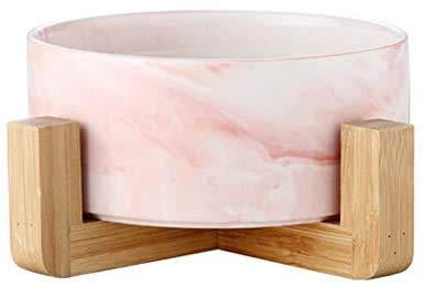 Nordic Salad Bowl with Wooden Tray - 12oz Ceramic Noodle & Fruit Serving Bowl - Durable Kitchen Supplies for Dining, Entertaining & Meal Prep