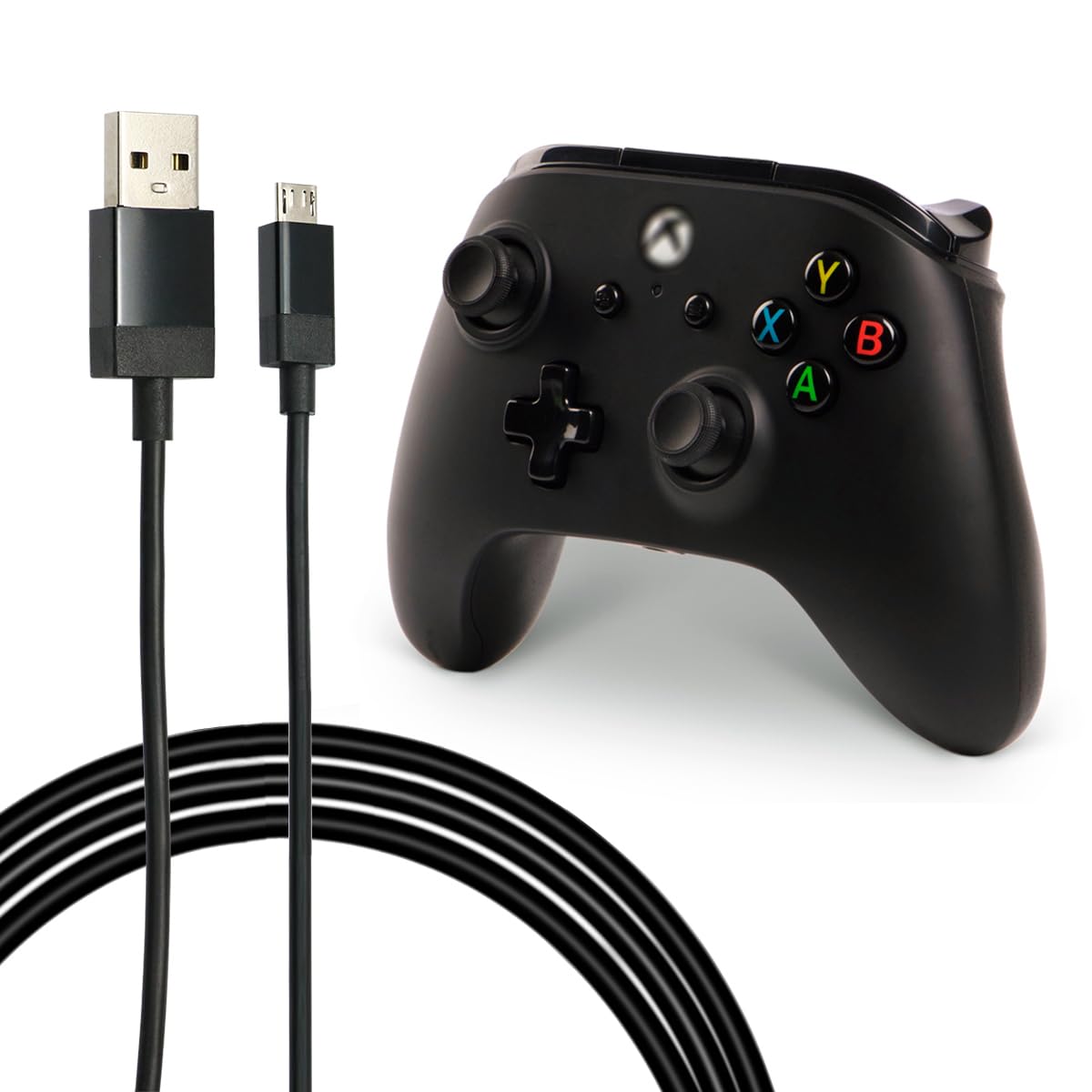 Premium 10ft Micro USB Charging Cable 2-Pack - Fast Charger & Sync Cord for Xbox One Controller, PS4/PS4 Slim/Pro Controller, Samsung Galaxy & Android Phones - Durable Gaming & Mobile Accessories for Home & Travel Use