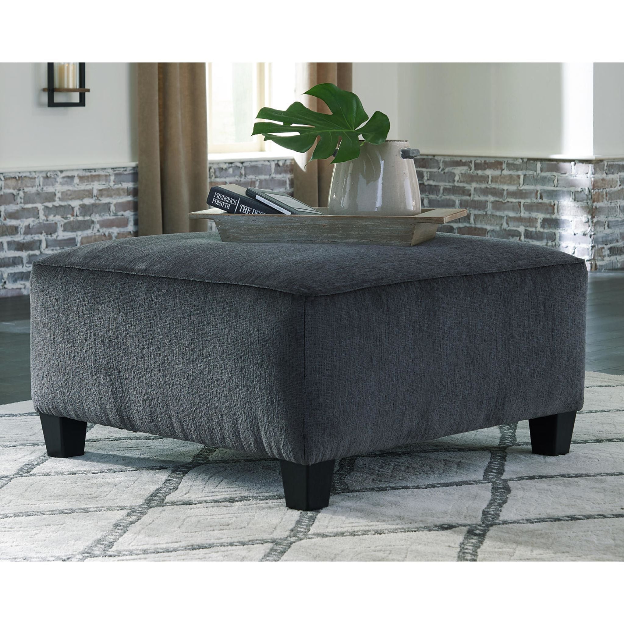 Abinger Oversized Accent Ottoman - Large Round Footstool Pouf with Storage, Perfect for Living Room, Bedroom & Home Decor