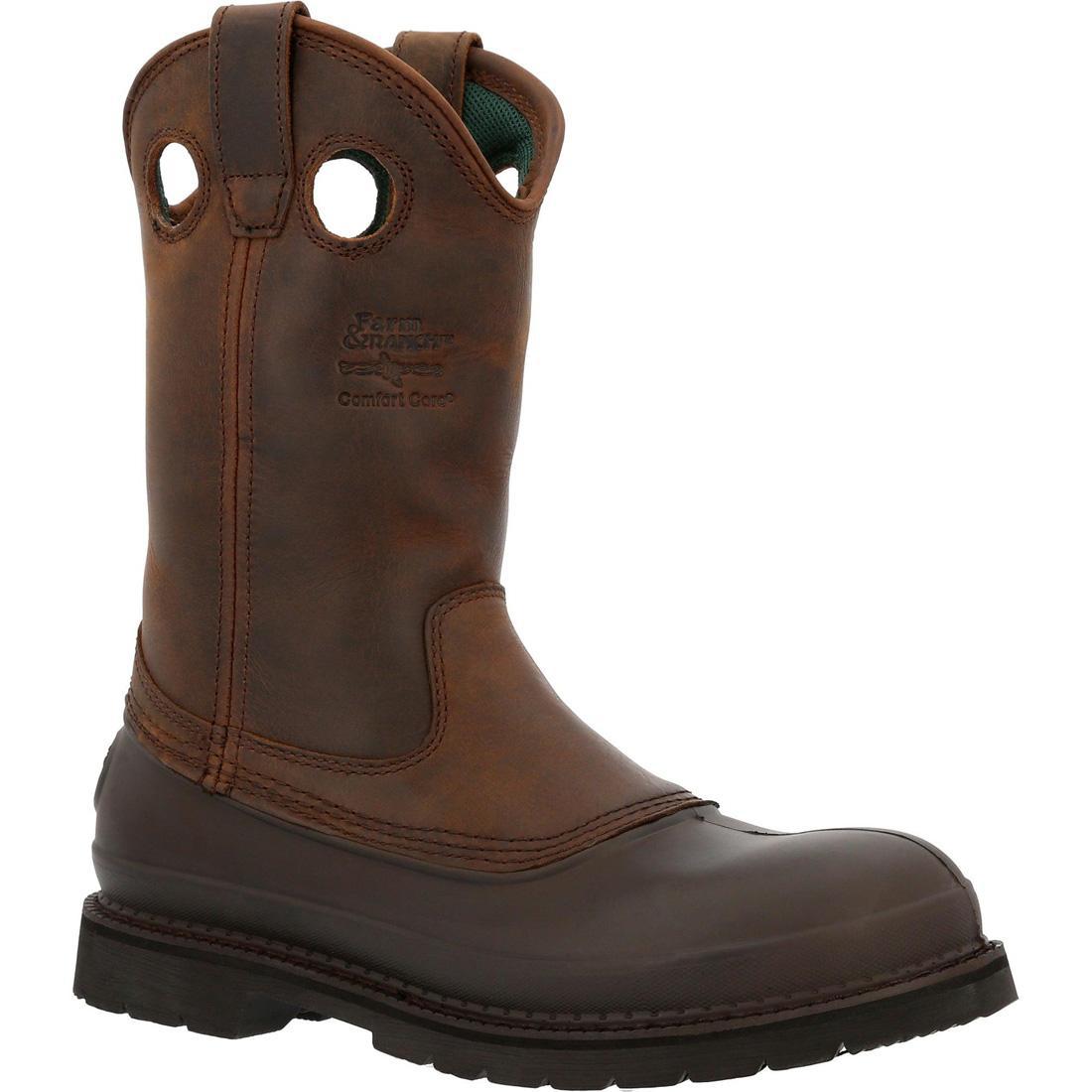 Muddog Wellington Work Boots for Men - Waterproof Steel Toe Safety Boots with Slip Resistance - Ideal for Construction, Farming & Outdoor Work