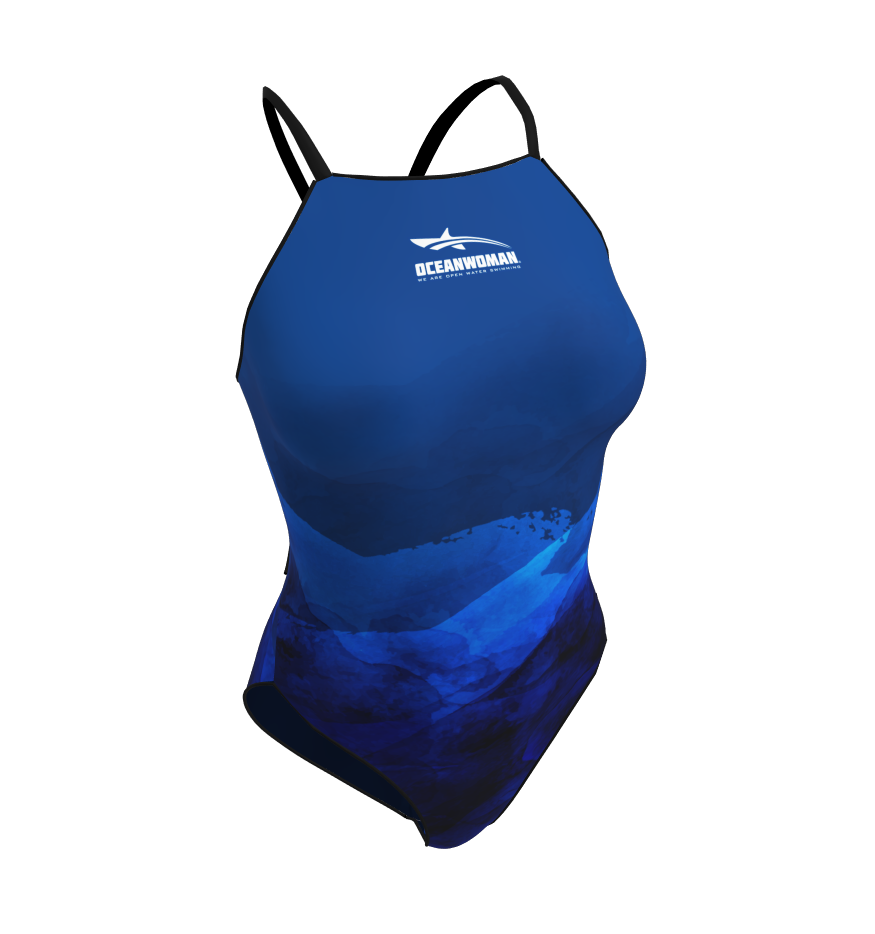 Women's Blue Wave One Piece Swimsuit - Sexy High Cut Bathing Suit for Beach, Pool & Summer Vacation | Tummy Control Swimwear with Adjustable Straps