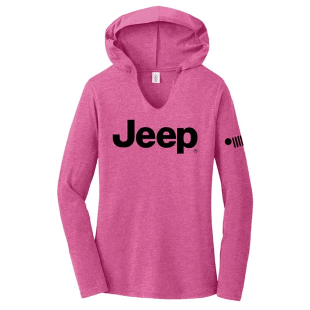 Jeep Women's Lightweight Tri-Blend Hooded T-Shirt - Lotus Pink | Casual Wear, Outdoor Activities & Street Fashion