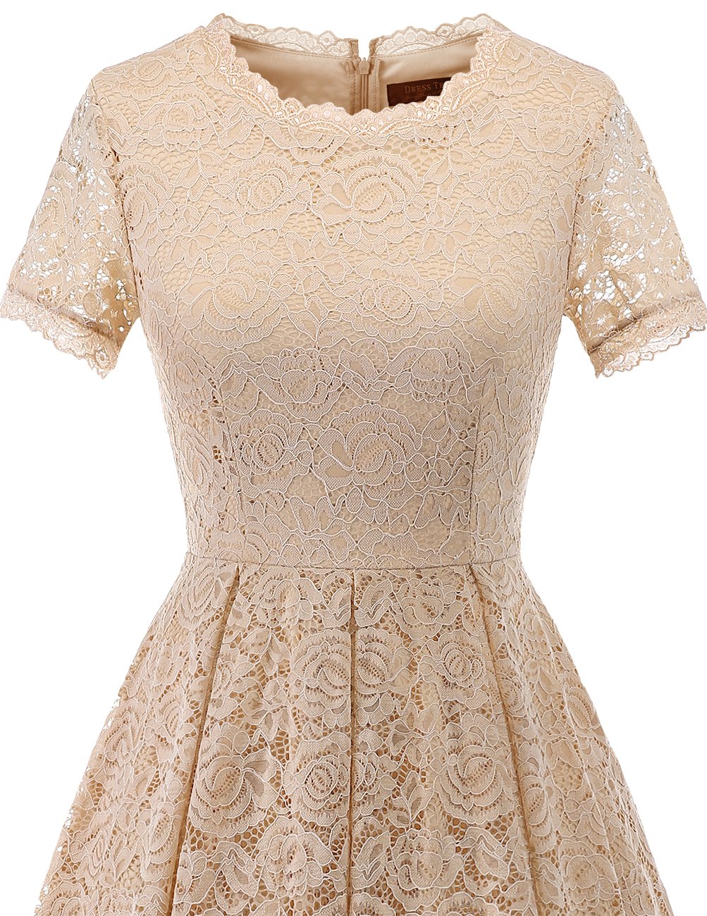 DRESSTELLS Elegant Lace Cocktail Dress | Tea Length Prom Party Dress for Women & Teens | Formal Bridesmaid & Wedding Guest Dress | Perfect for Evening Parties, Dinners & Special Occasions