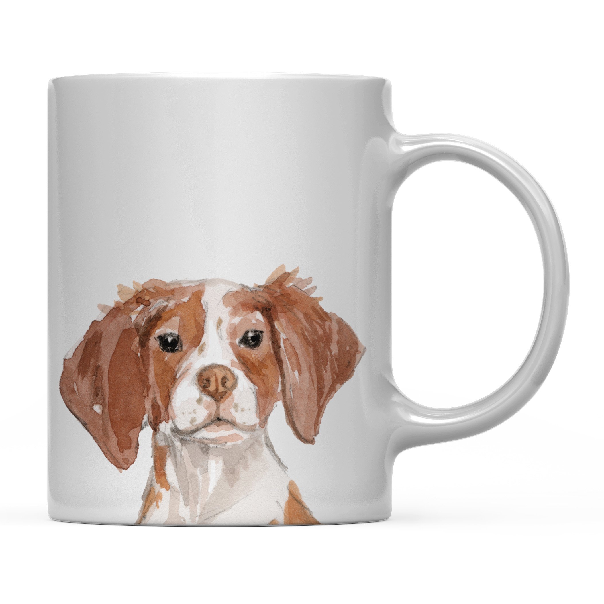 Andaz Press 11oz Dog Lover Coffee Mug - Brittany Spaniel Close-Up Design, Ceramic Tea Cup for Pet Owners, Perfect Birthday & Christmas Gift for Women & Family - Ideal for Home, Office or Coffee Shop Use