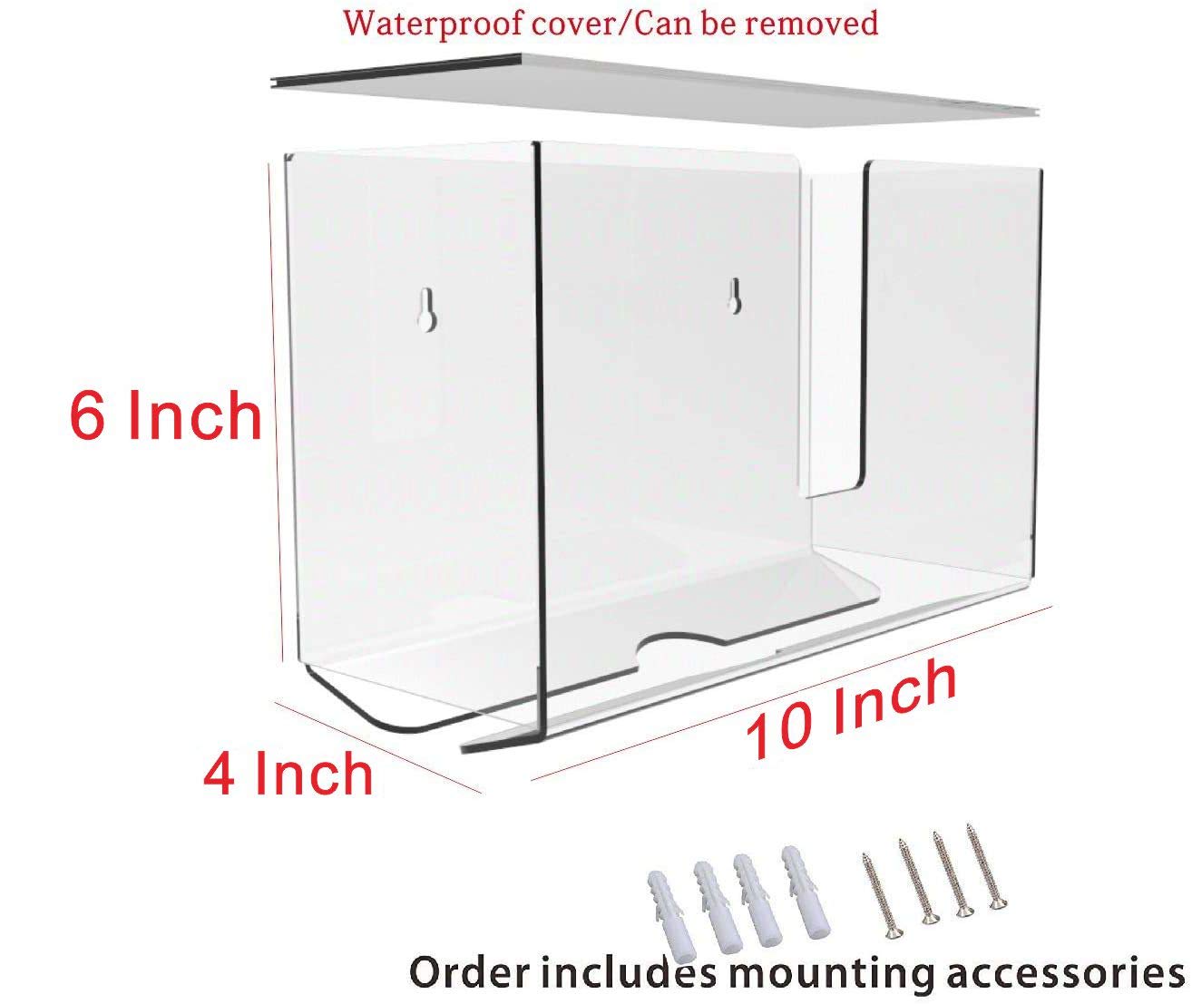Clear Acrylic Wall Mount Paper Towel Dispenser with Lid - Folded Paper Towel Holder for Bathroom, Toilet & Kitchen - Compatible with Z-Fold, C-Fold & Multi-Fold Paper Towels - Pack of 1 - Perfect for Home, Office & Restaurant Use