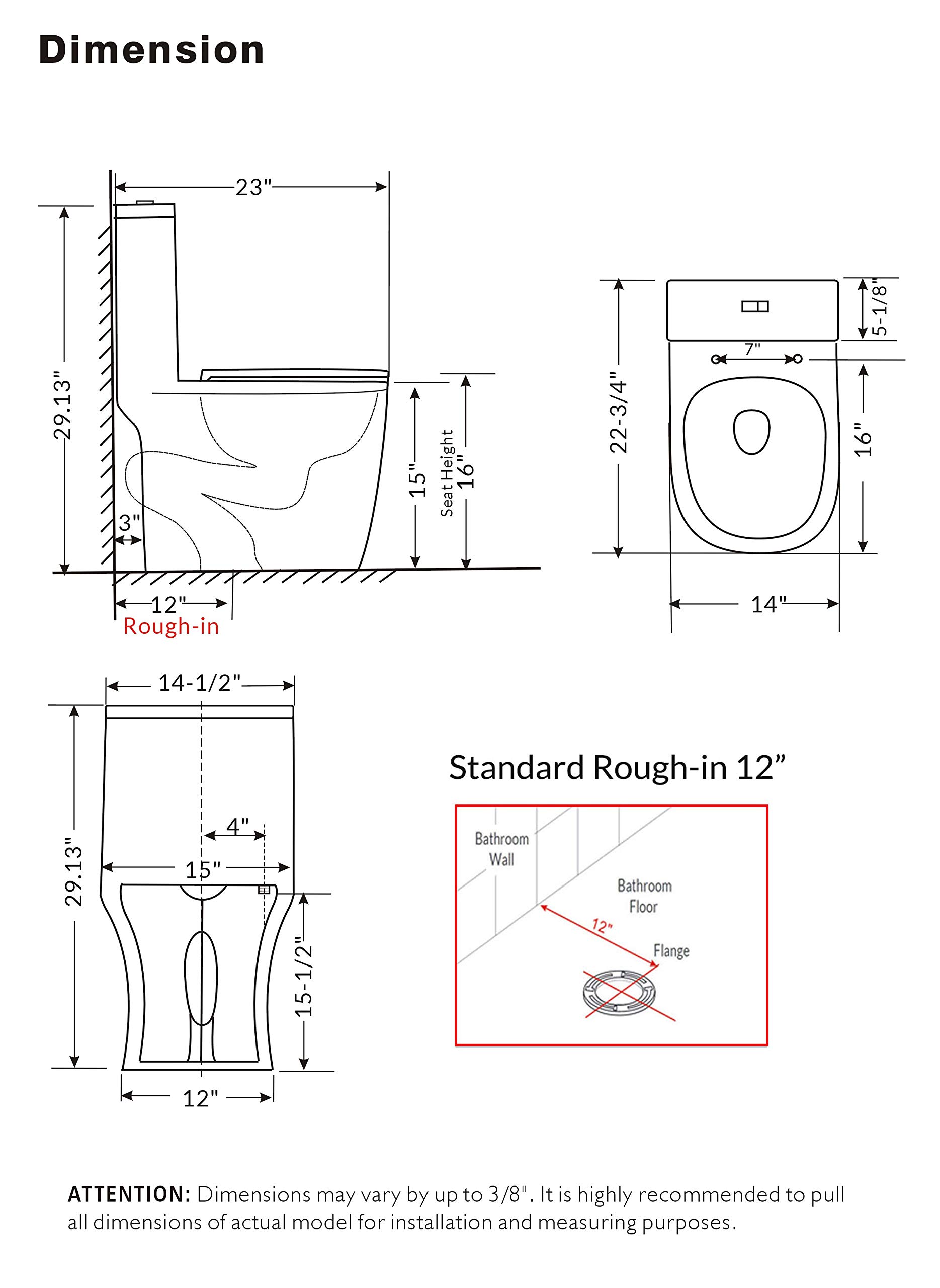 WinZo Compact One Piece Toilet 22.8