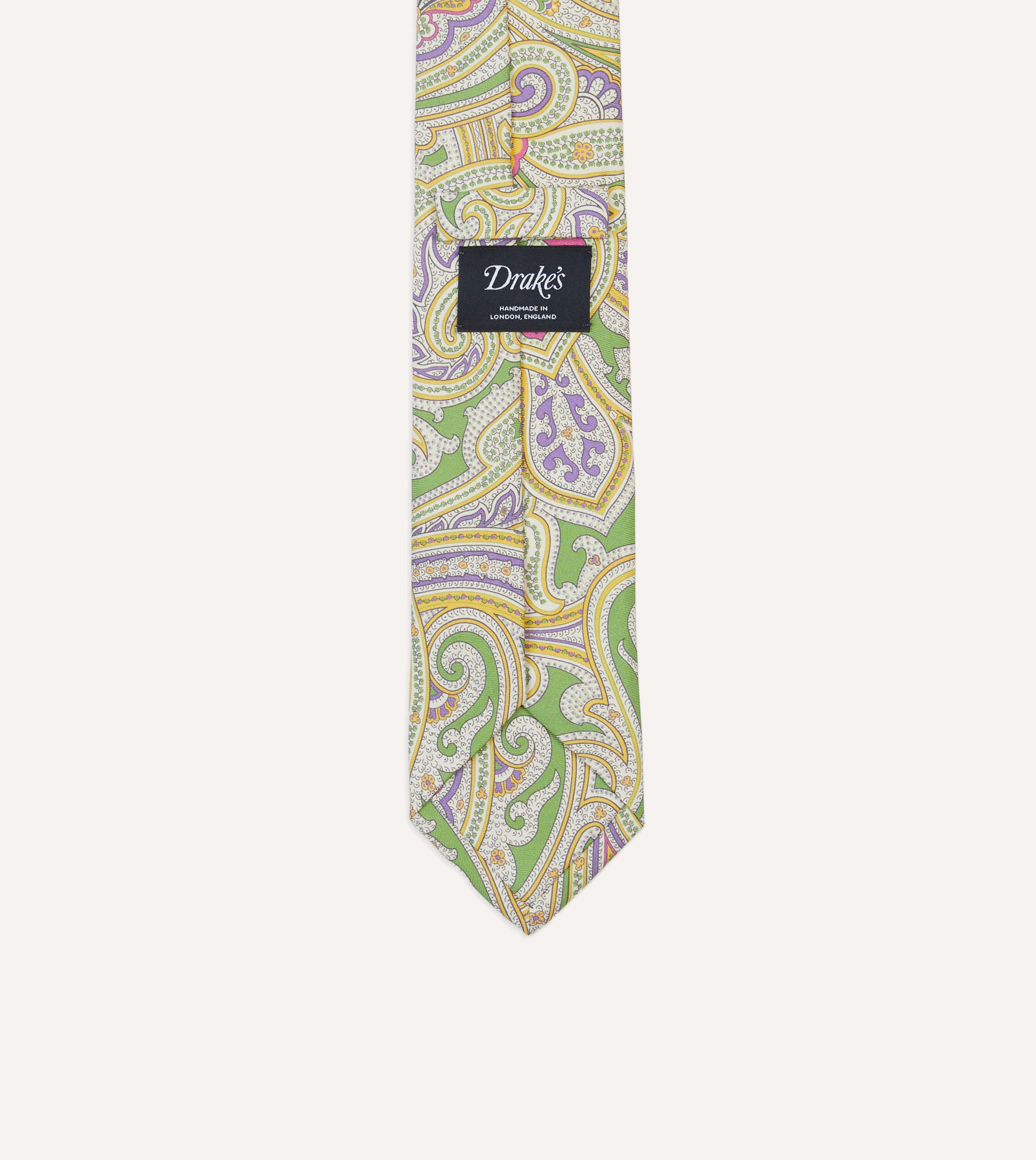 Stylish Green Large Paisley Silk Self-Tipped Necktie for Men - Perfect for Weddings, Business Meetings & Formal Occasions