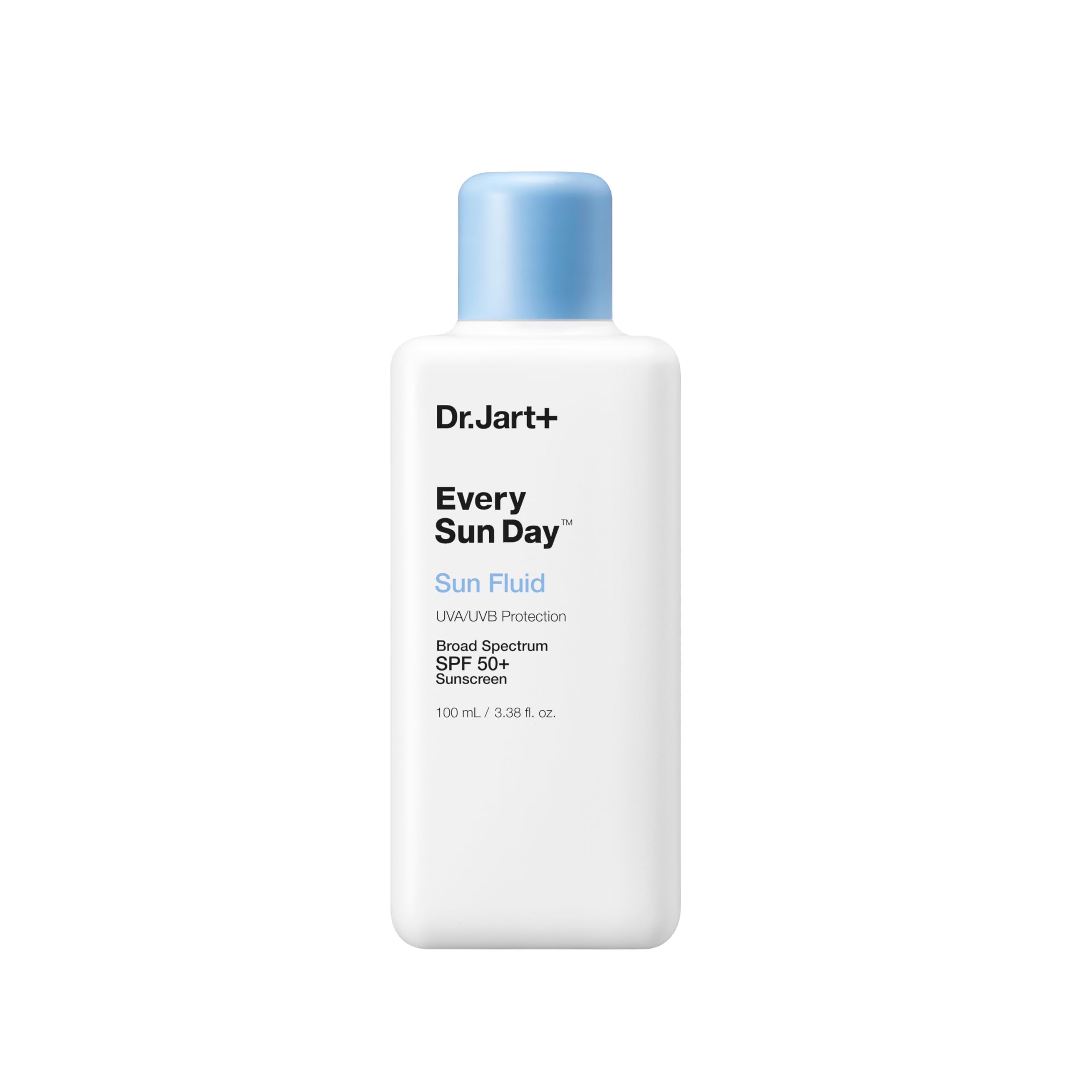 Dr.Jart+ Every Sun Day Sun Fluid SPF 50+ PA+++ Korean Sunscreen for Face | Oil-Free, Moisturizing & Non-Greasy Formula | 3.38 Fl Oz | Daily UV Protection for Outdoor Activities & Travel