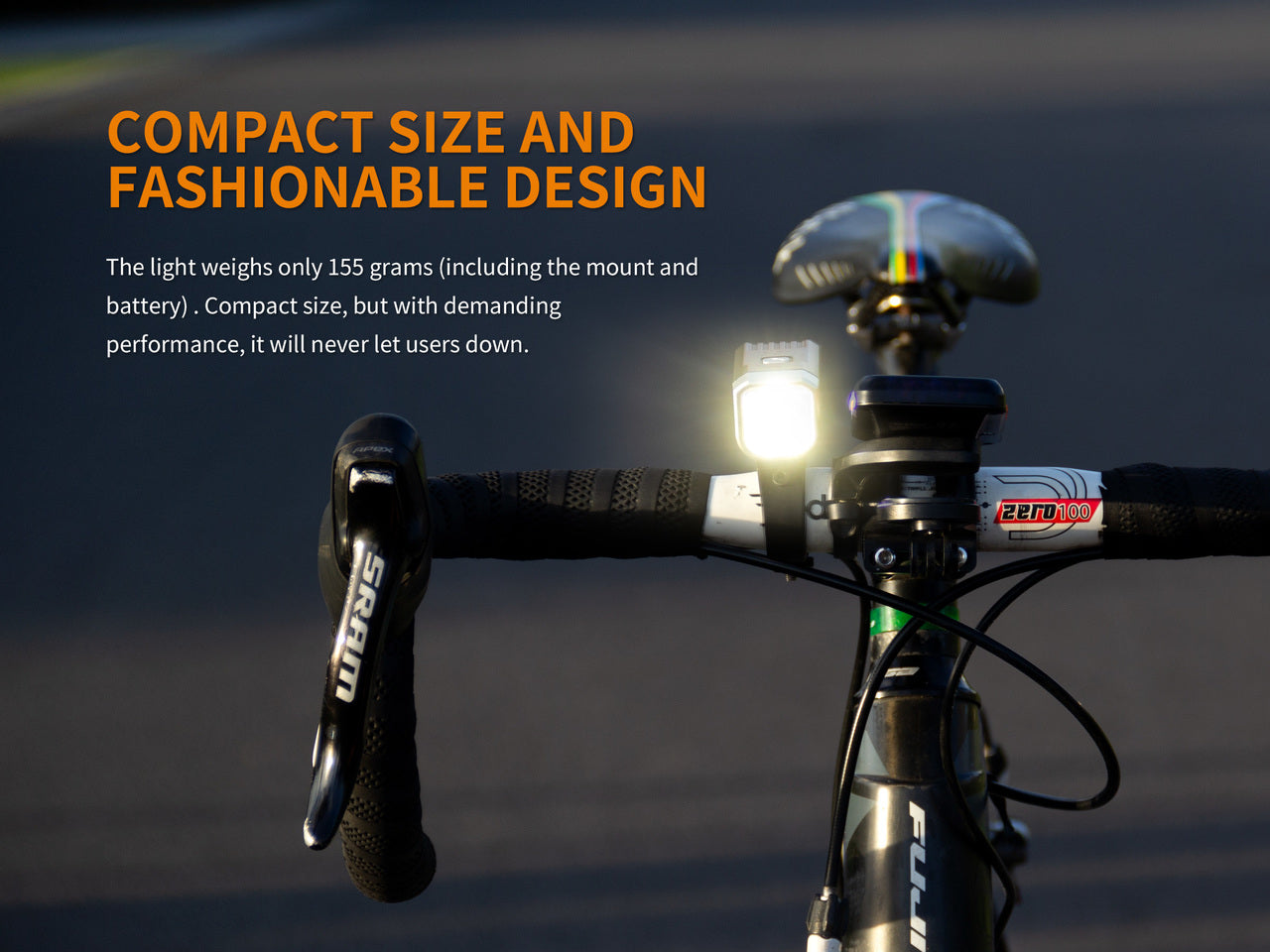 Fenix BC25R Rechargeable LED Bike Light - 1600 Lumens, Waterproof Cycling Headlight for Night Riding, Mountain Biking & Commuting