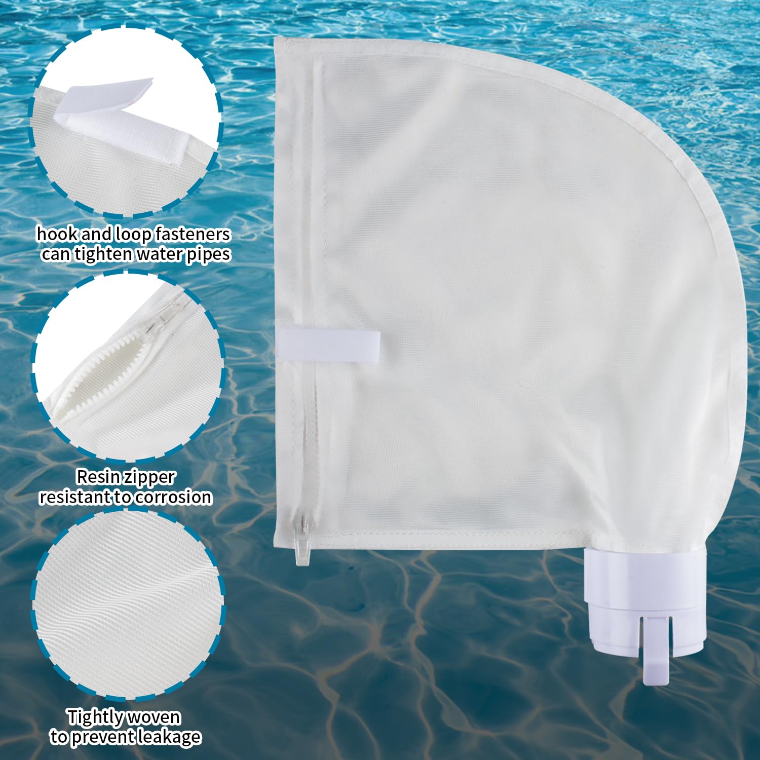 Polaris 360 380 Pool Cleaner Replacement Filter Bags with Zipper - 2 Pack All Purpose Mesh Bags for Pool Maintenance and Debris Collection