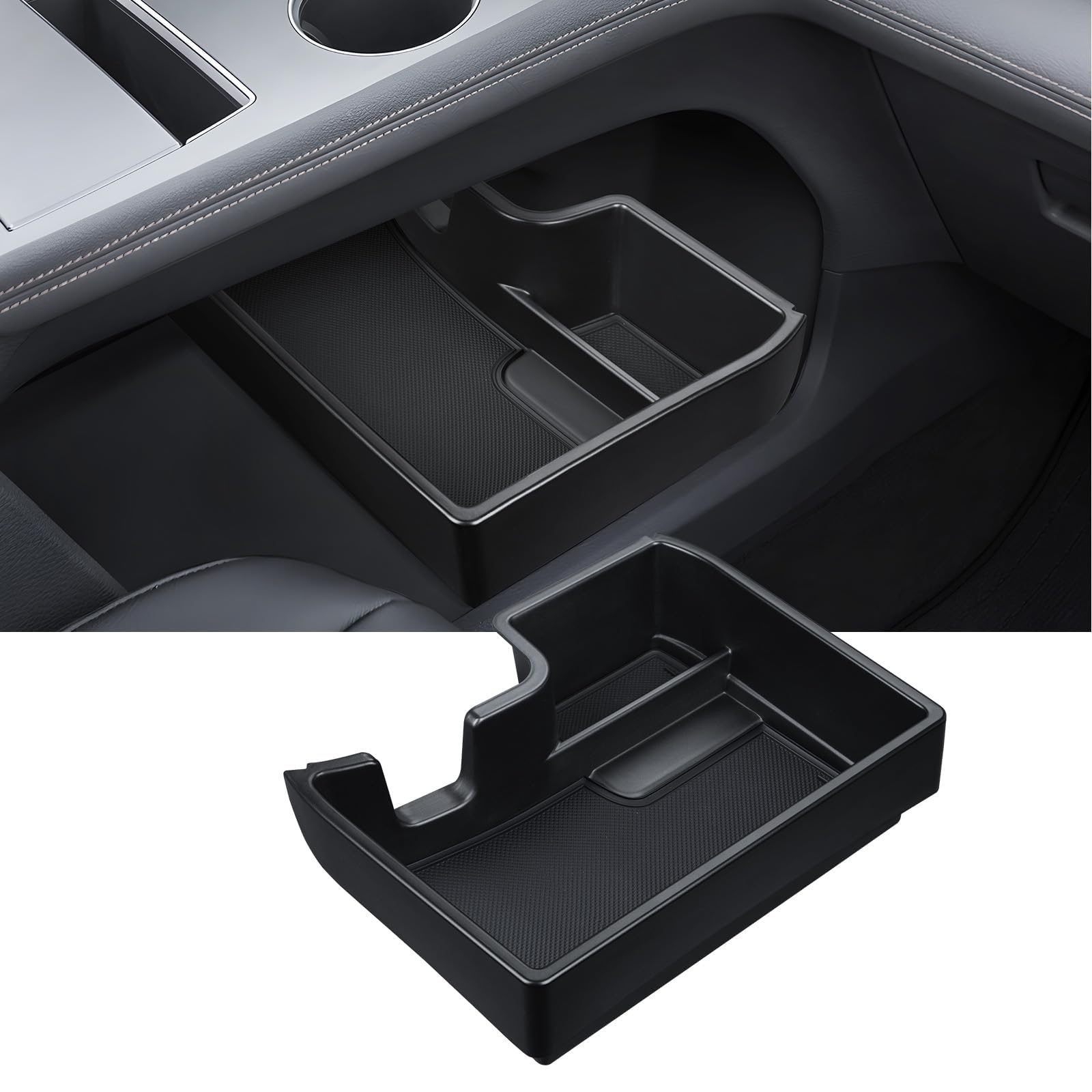 Ecarzo Upgraded Center Console Organizer Tray for 2021-2025 Toyota Sienna - Multi-Compartment Storage Box for Car Accessories | Perfect for Road Trips, Family Travel & Daily Commute