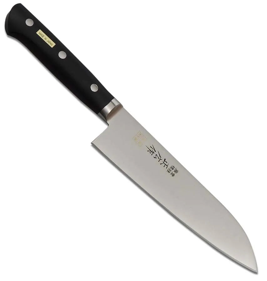 Masahiro MV High-Carbon Stainless Steel Santoku Knife 7 Inch - Japanese Kitchen Knife for Precision Slicing, Dicing & Chopping - Perfect for Vegetables, Meat & Fish - Ideal for Home Chefs & Professional Kitchens
