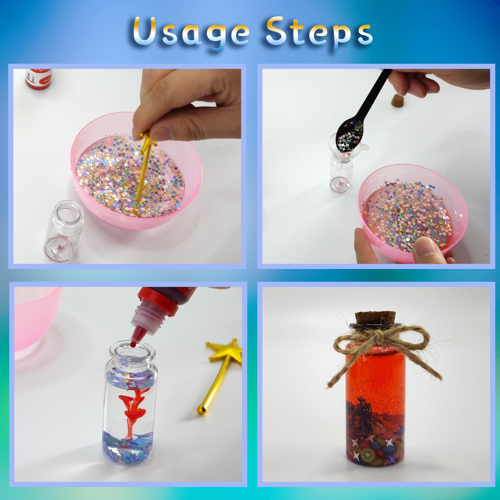 18-Piece Potion Bottles Kit for Kids - Fairy Mixies Magic Potion Set for Halloween & Christmas Decorations - Creative Art Toy & Fun Birthday Gift for Girls Ages 6-10 - Perfect for Pretend Play, Party Favors & DIY Crafts