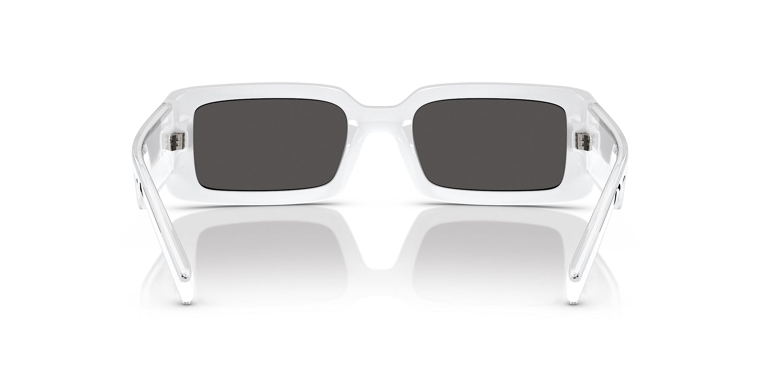 Dolce & Gabbana DG 6187 331287 White Plastic Rectangle Sunglasses with Grey Lens - Stylish UV Protection for Outdoor Activities & Fashion Statement