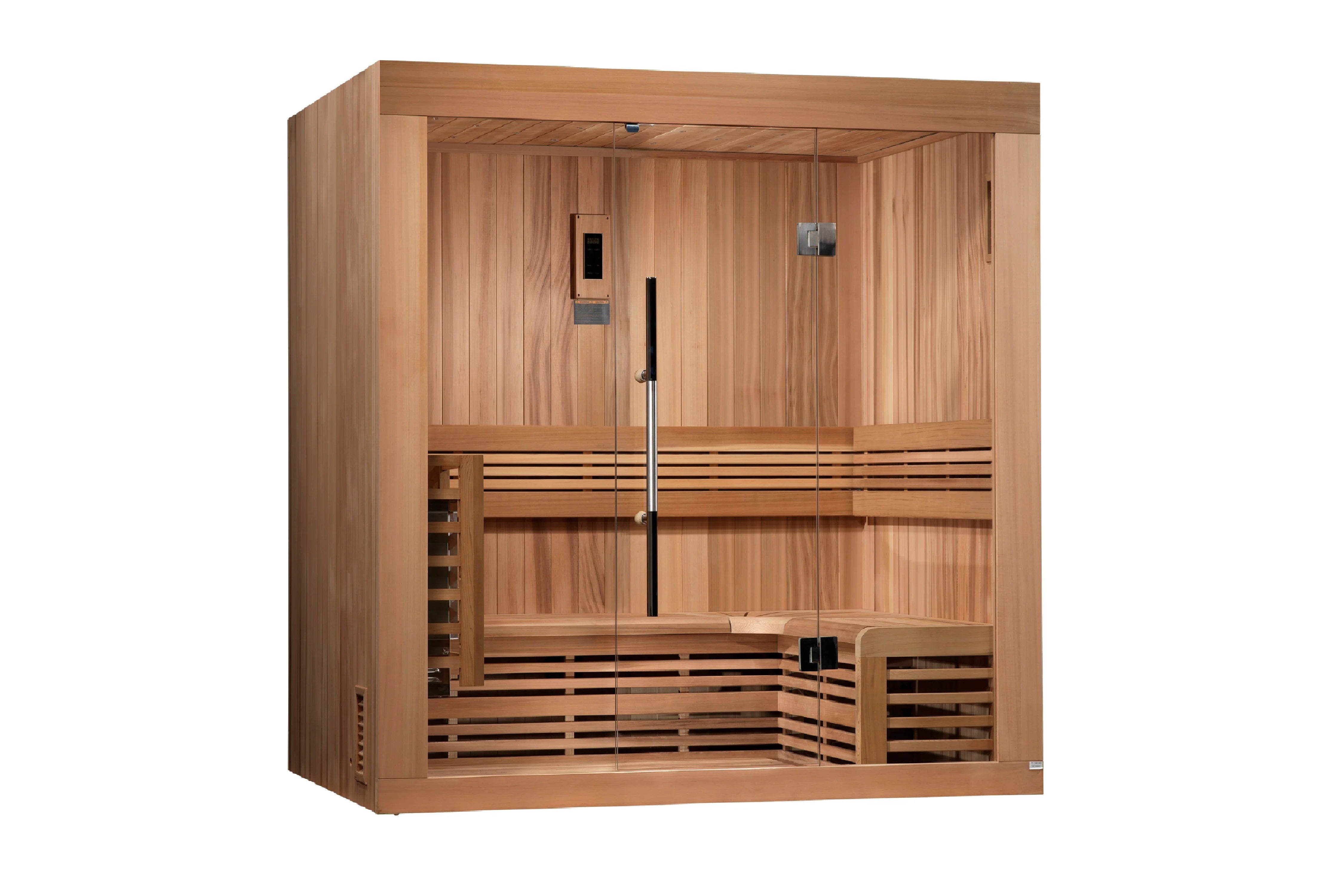 Golden Designs Copenhagen 3-Person Indoor/Outdoor Traditional Sauna - Perfect for Home Spa, Backyard Relaxation & Wellness Retreat