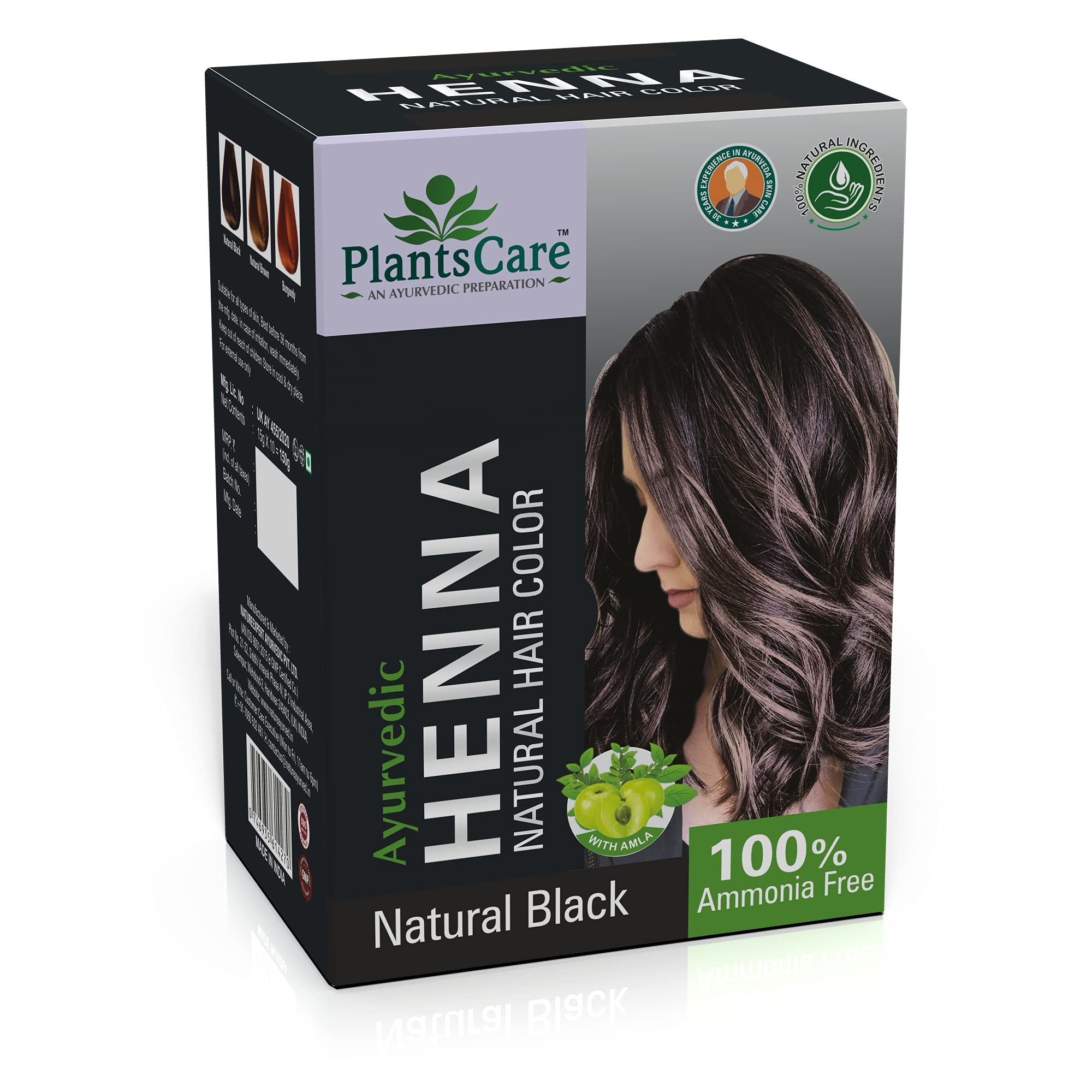 Natural Ayurvedic Henna Hair Color Black 240g - 100% Organic Herbal Hair Dye for Gray Coverage & Conditioning | Perfect for Home Use, Salon Treatments, and Holistic Hair Care