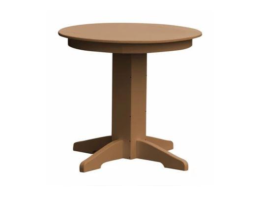 A&L Furniture 48 Inch Round Dining Table with Umbrella Hole - Solid Wood Kitchen Table for Indoor & Outdoor Use - Perfect for Patio, Garden, and Dining Room Decor