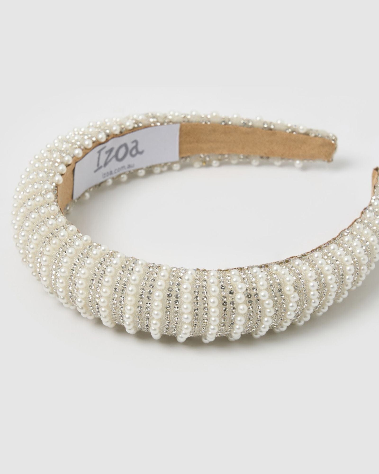 Izoa Gemma Headband for Women - Soft Stretchable White Hair Band for Workouts, Yoga & Everyday Use
