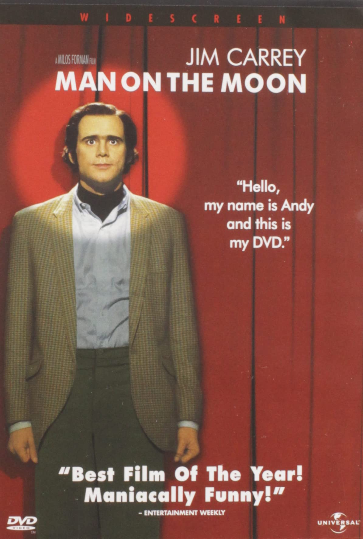 Man on the Moon DVD - Jim Carrey Biopic Comedy Film - Perfect for Movie Nights & Andy Kaufman Fans