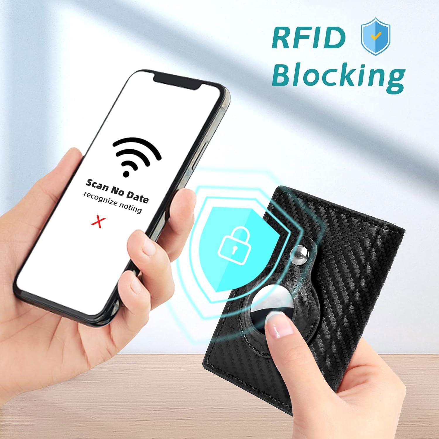 FADACHY Slim RFID Blocking Carbon Fiber Wallet for Men & Women - Minimalist Credit Card Holder with ID Window - Secure & Stylish for Everyday Use, Travel & Business