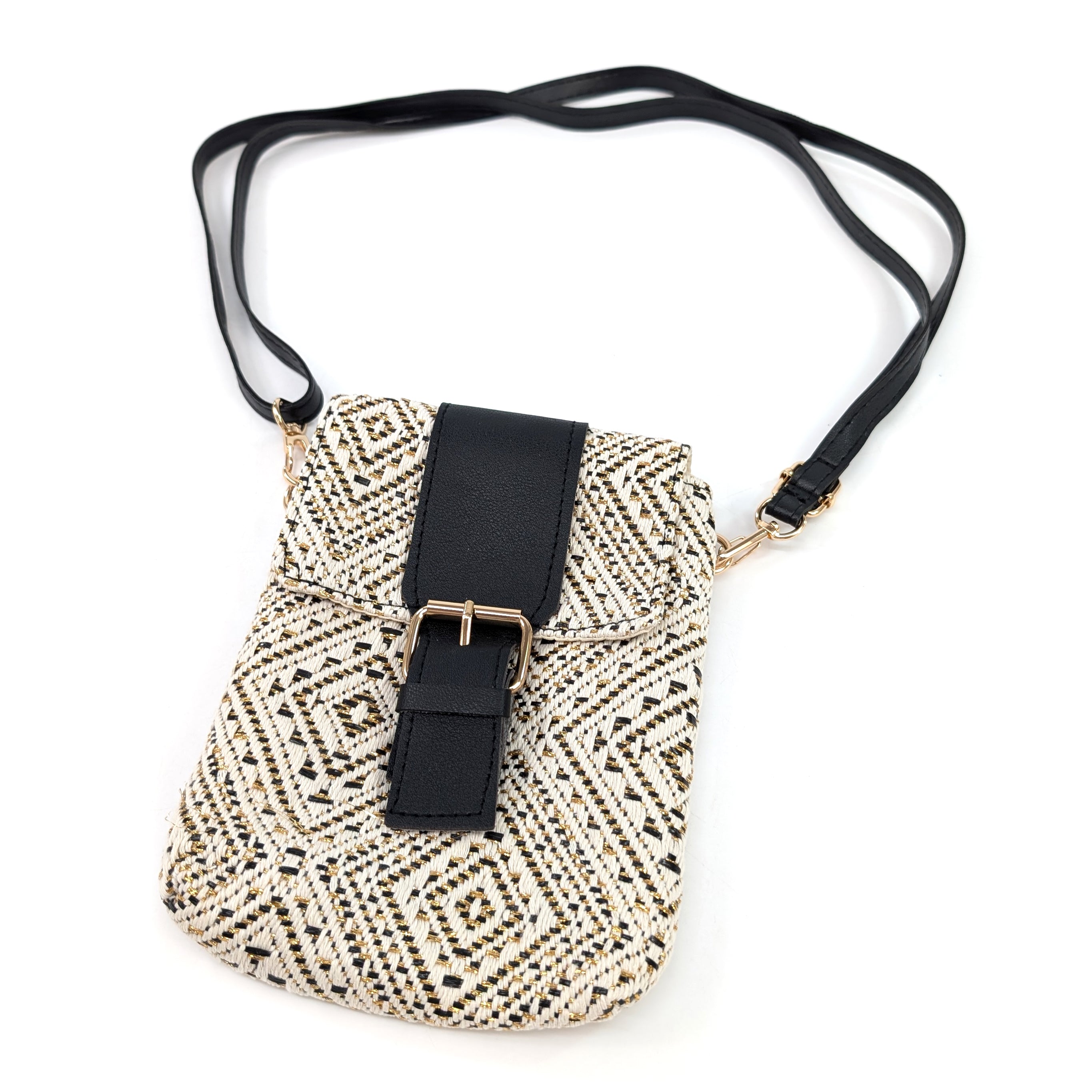 Aztec Buckle Crossbody Bag for Women - Stylish Black Leather Shoulder Purse - Perfect for Travel, Shopping & Everyday Use