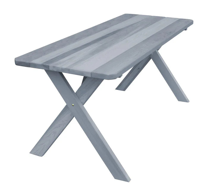 Regallion Crossleg Outdoor Cedar Wood Patio Table - Durable & Weather-Resistant for Garden, Deck, and Backyard Dining