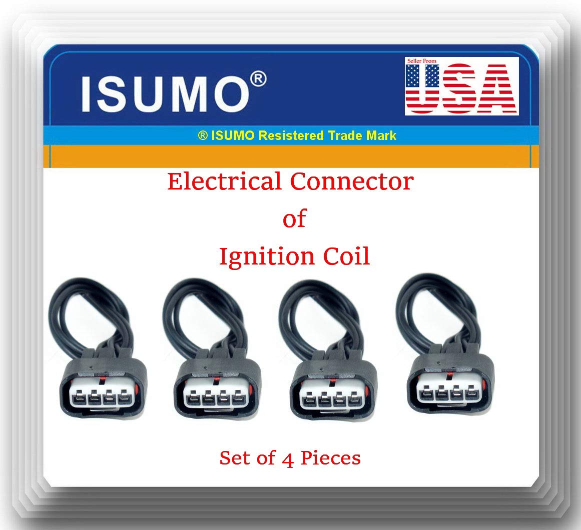 4-Piece Ignition Coil Electrical Connector Set 645-940/90919-02266 - Compatible with Lexus, Pontiac, Scion, Toyota (2001-2015 Models) - Perfect for Engine Tune-Ups & Performance Upgrades