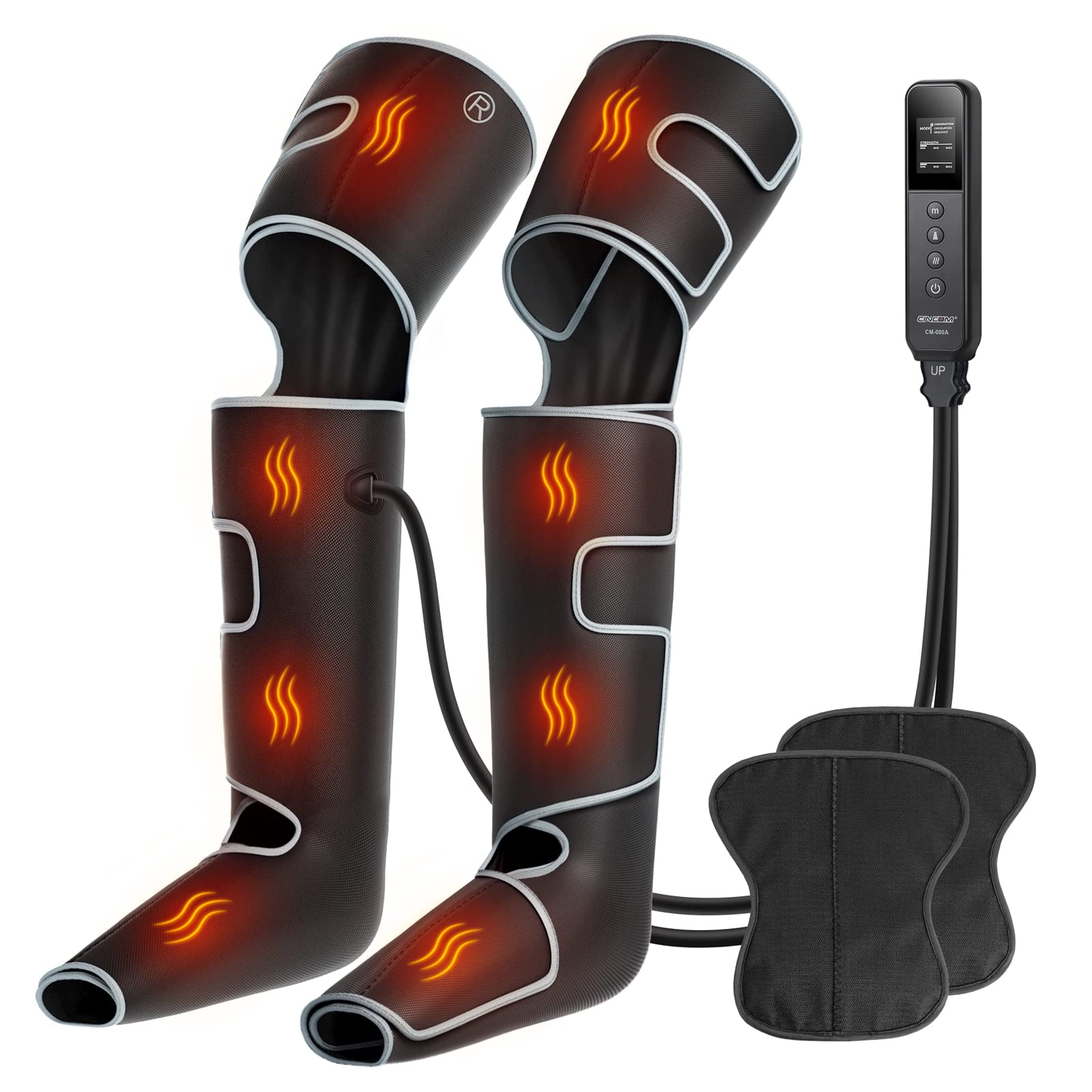CINCOM Leg Massager with Heat & Air Compression - 3 Heat Levels, 3 Massage Modes & 3 Intensities for Improved Circulation - Perfect Father's Day & Mother's Day Gift for Relaxation, Recovery & Pain Relief