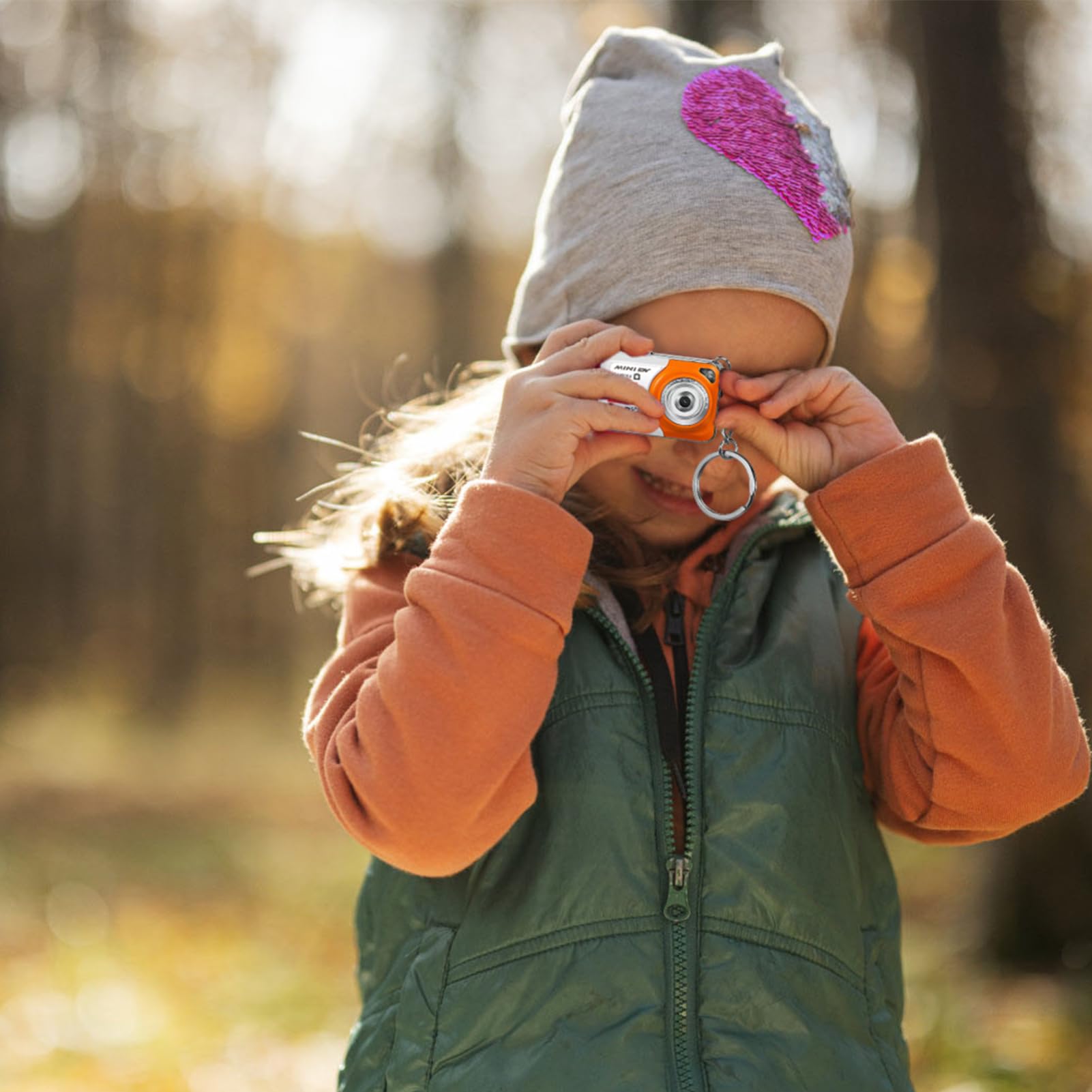 Andoer X6 Mini Keychain Camera - 32GB, Portable for Kids Photography & Video Recording - Orange